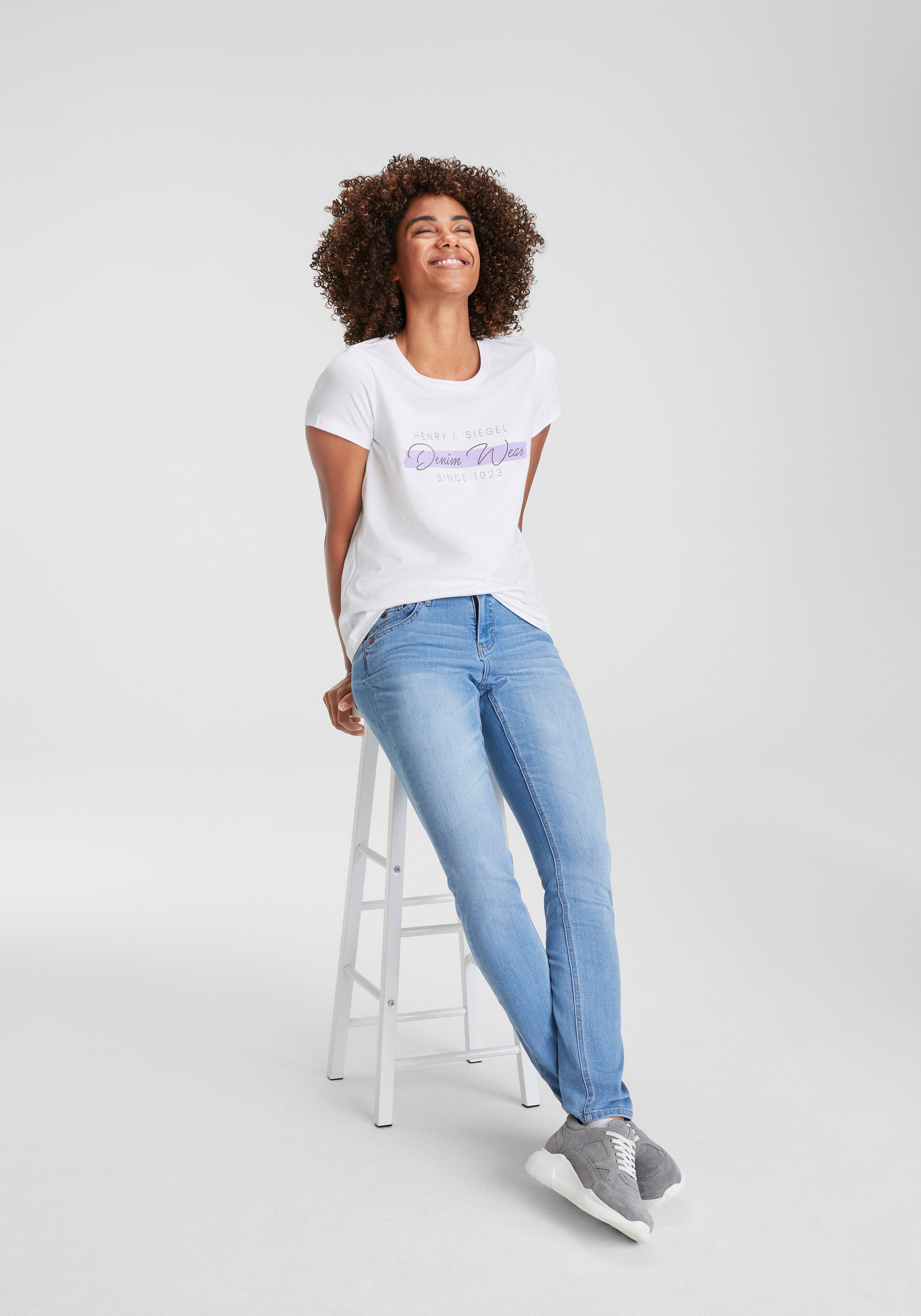 H.I.S T-shirt met tweekleurige voorkantprint
