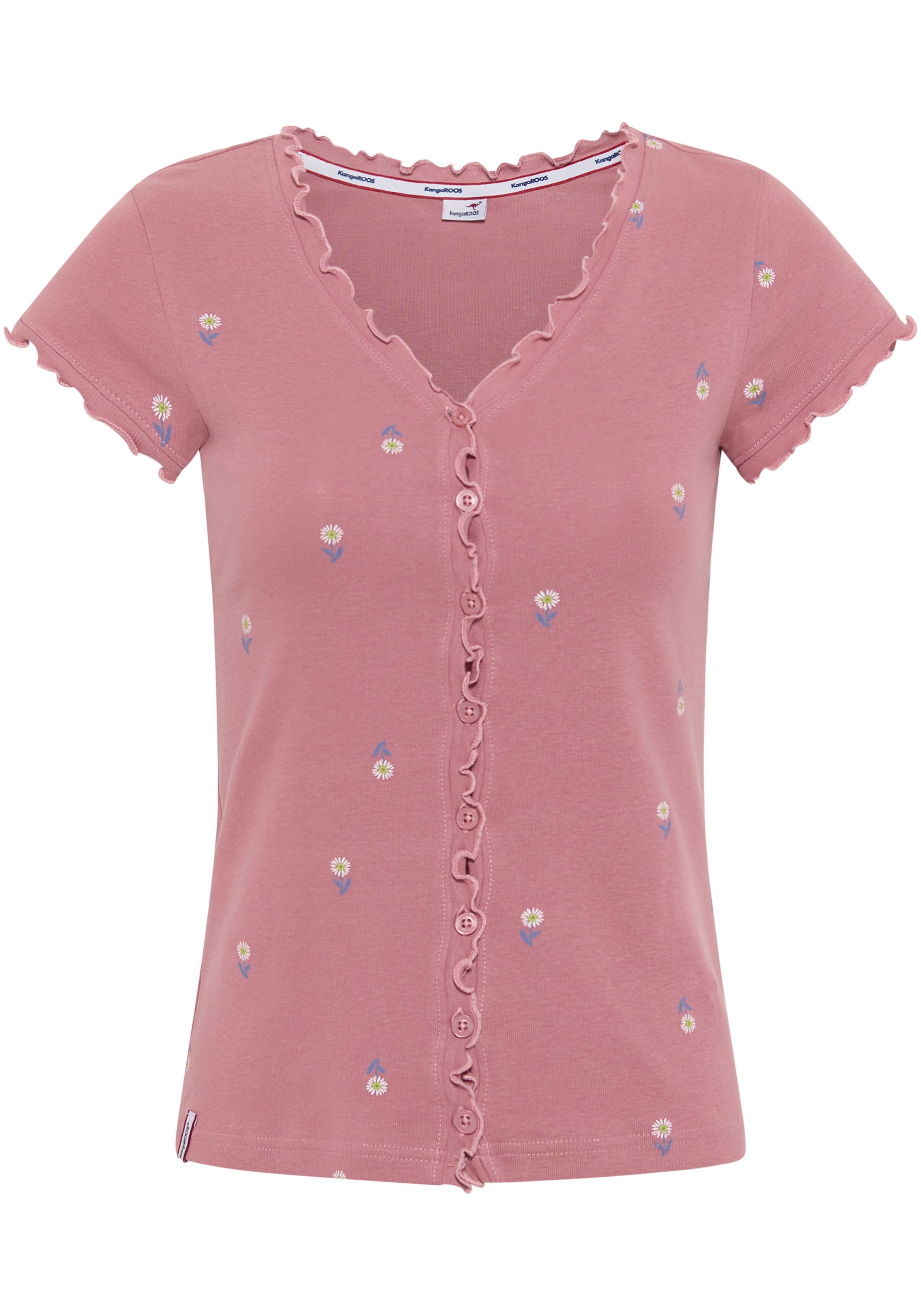KangaROOS Shirt met korte mouwen korte mouw, figuuraccentuerend, van katoen
