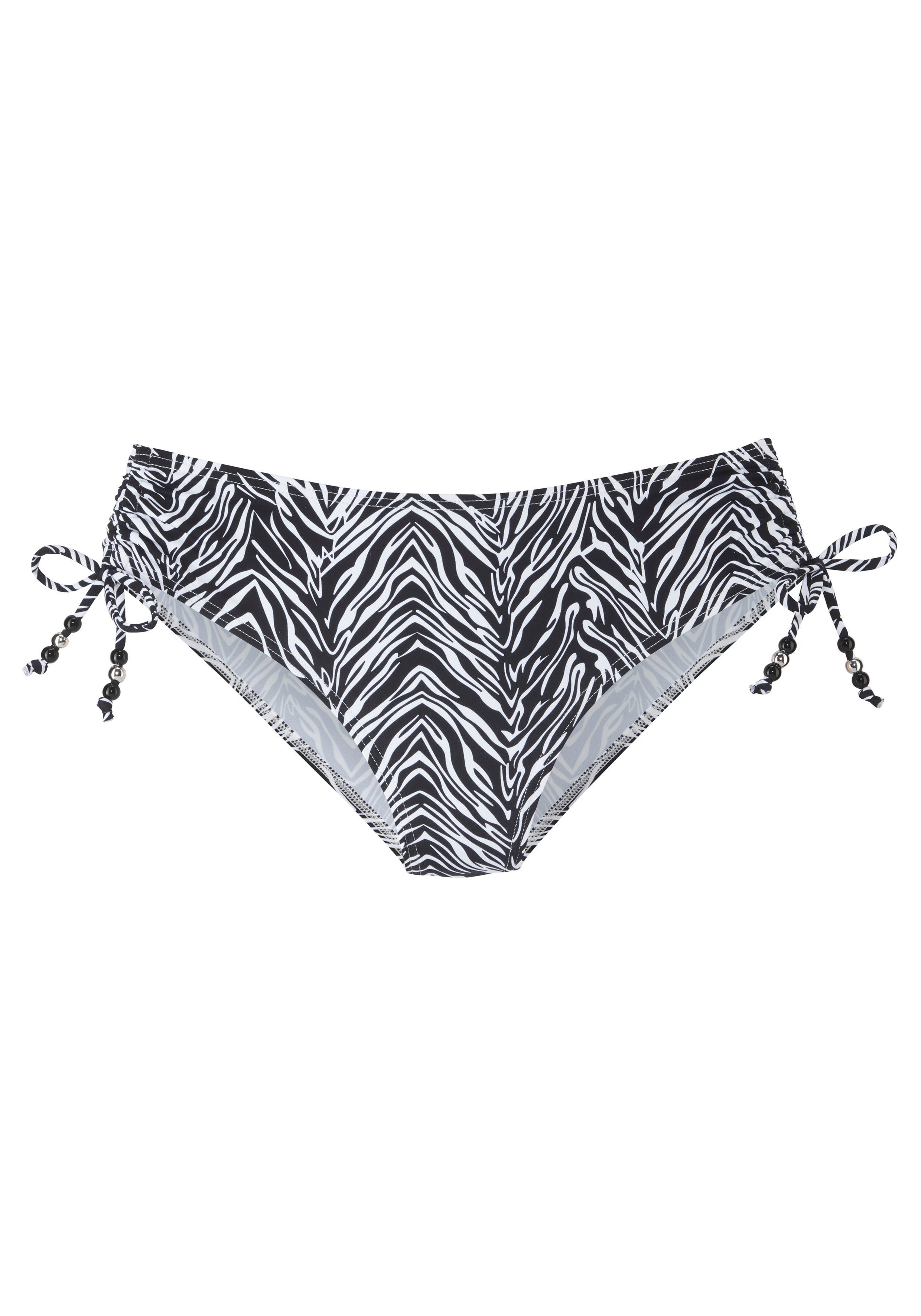 s.Oliver RED LABEL Beachwear Bikinibroekje Kanto zijwaarts verstelbaar en in dieren-design