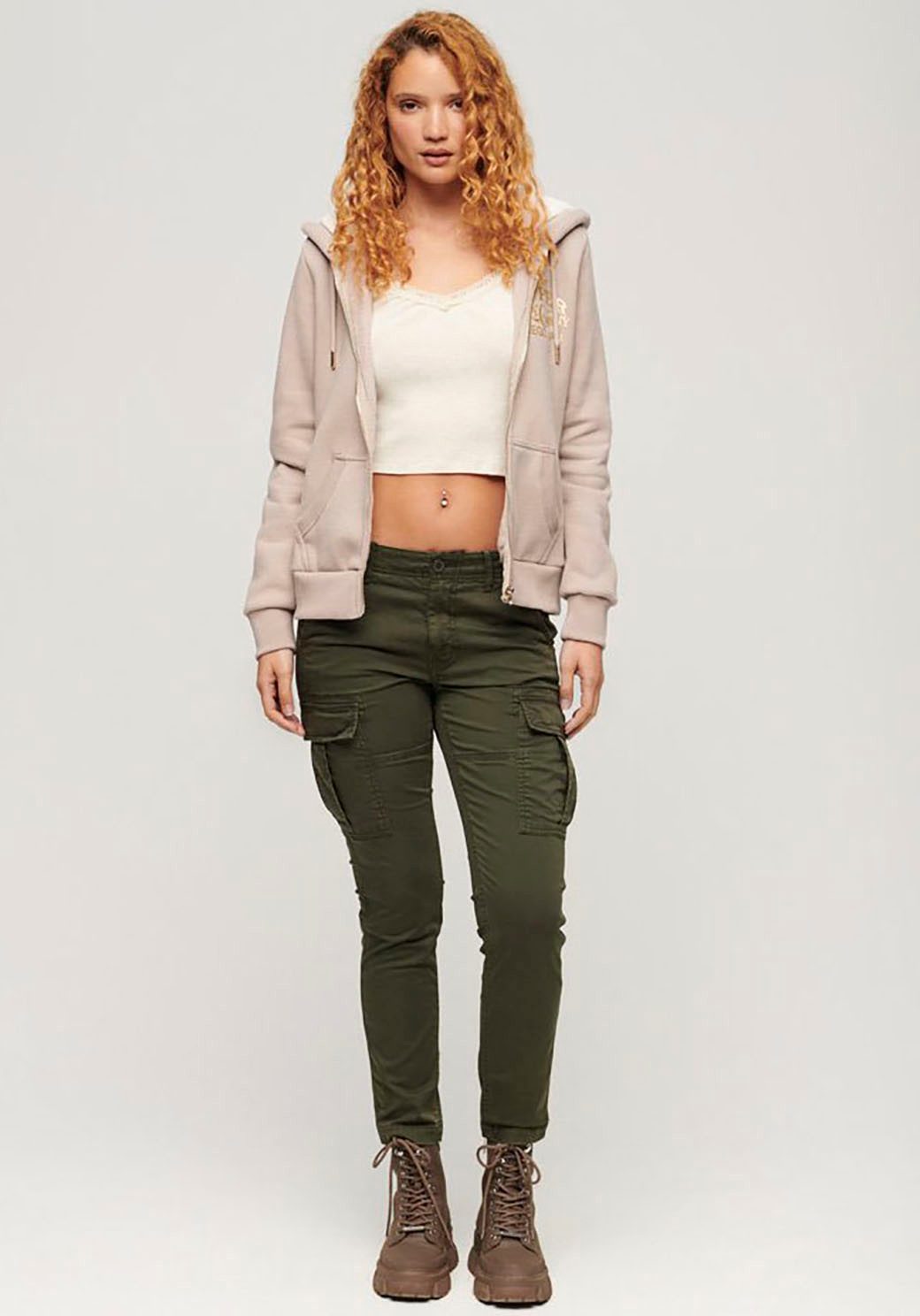 Superdry Sweatvest SU-Luxe Metallic Logo Ziphood