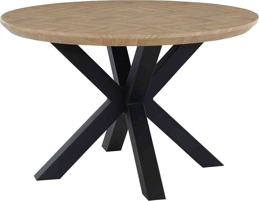 Jockenhöfer Gruppe Eettafel OAKLAND rond, 120 cm ø, parketlook, metalen onderstel