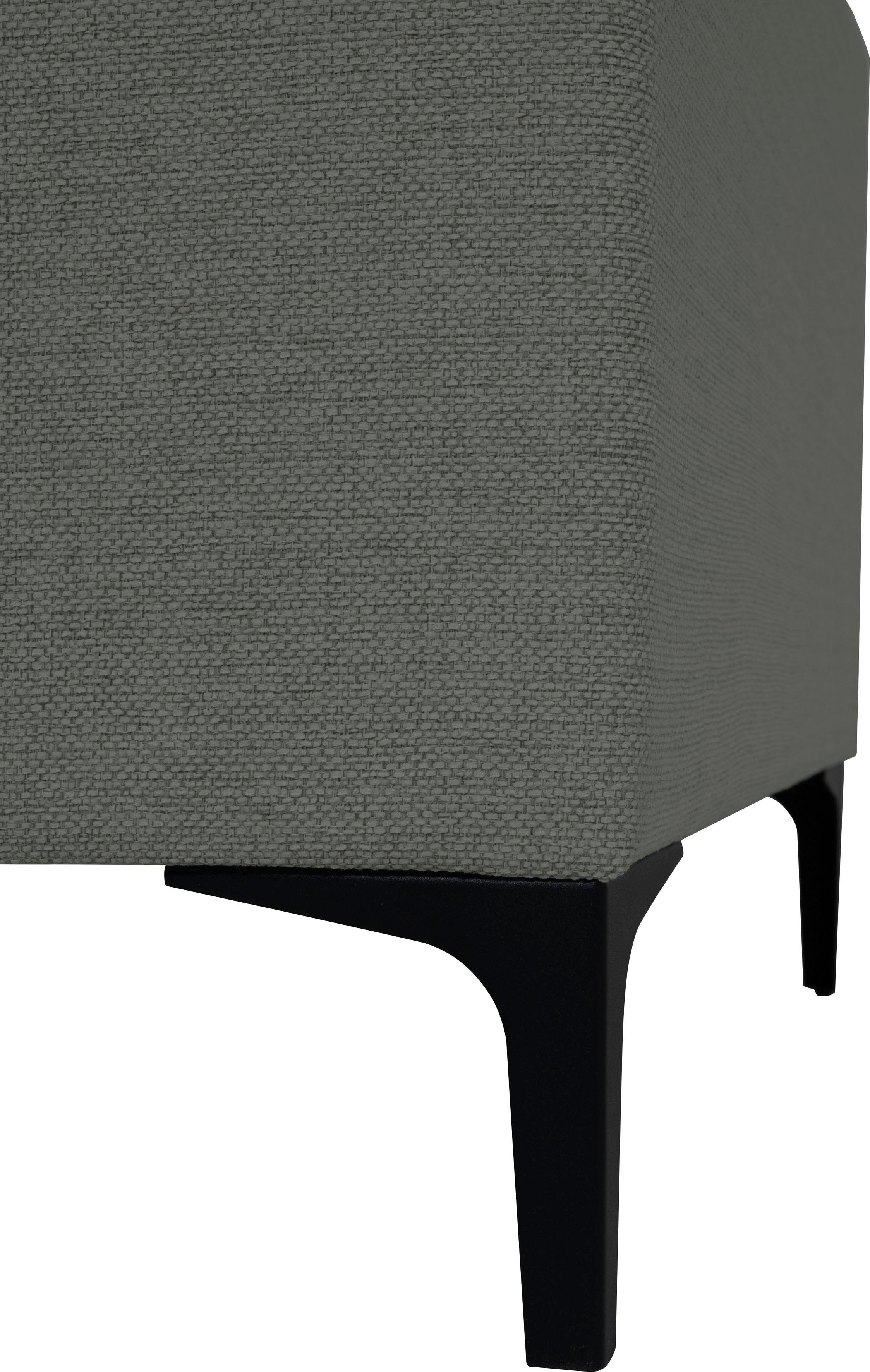 Places of Style Hoekbank Xander, L-model, Breedte 289 cm, geweven stof, soft-touch chenille, zwarte metalen voeten