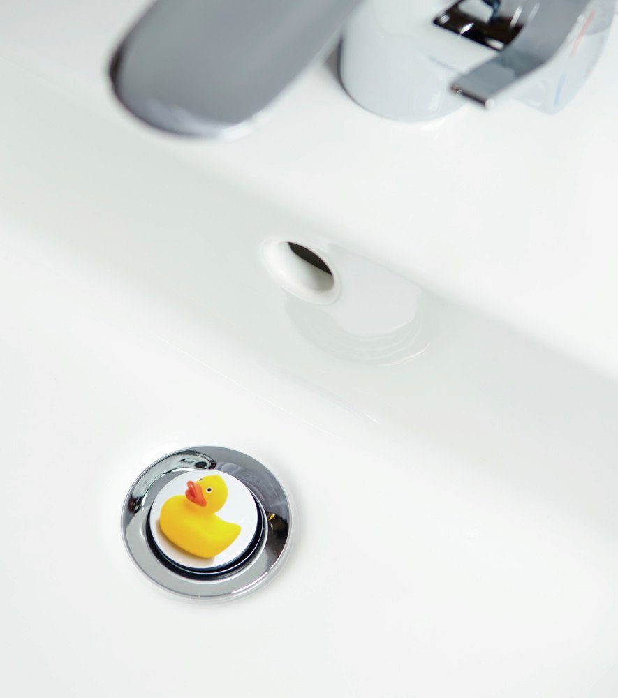 Sanilo Set badkameraccessoires Eend bestaand uit toiletzitting, badmat en wastafelplug (complete set, 3-delig)