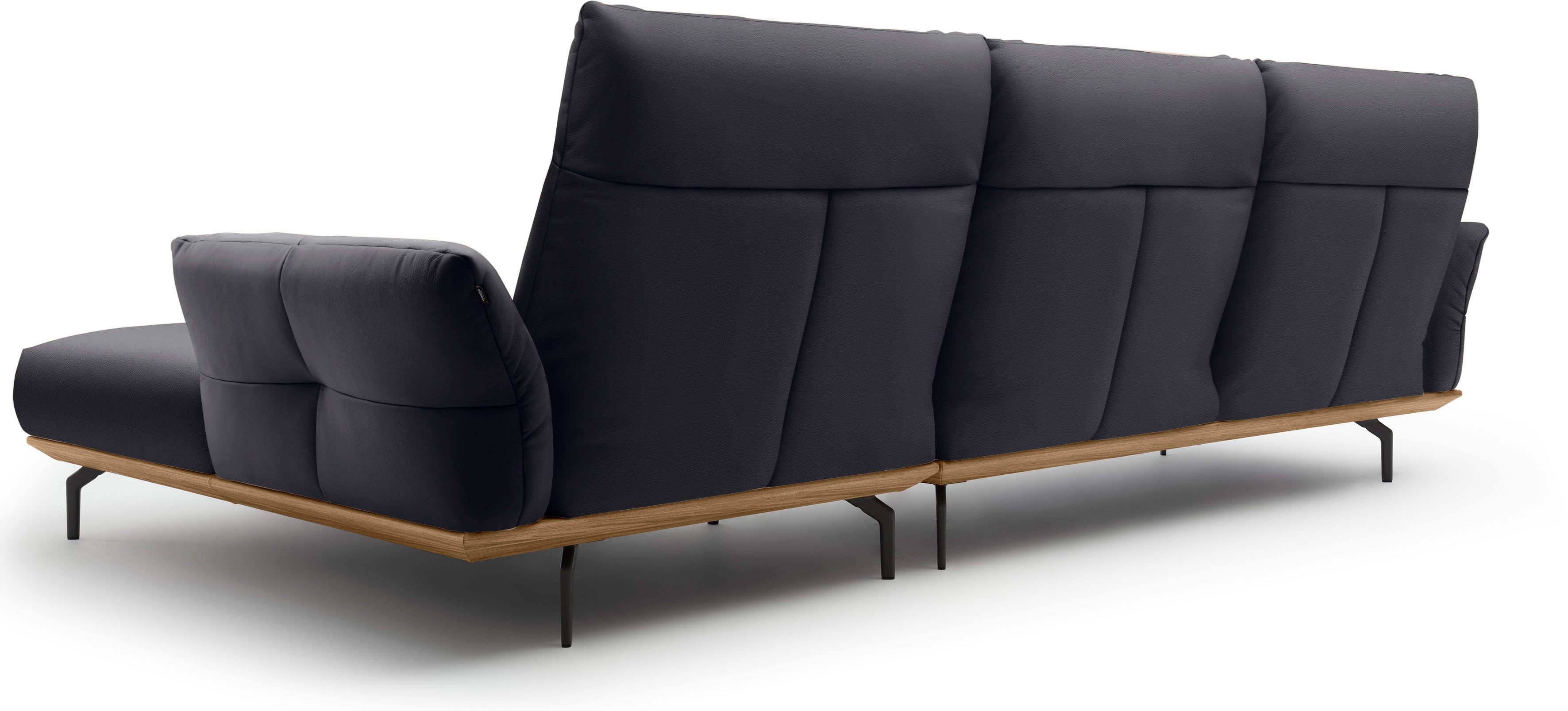 Creation BY ROLF BENZ Hoekbank Hs.460 Sokkel in walnotenhout, onderstel in umbra grijs, breedte 318 cm