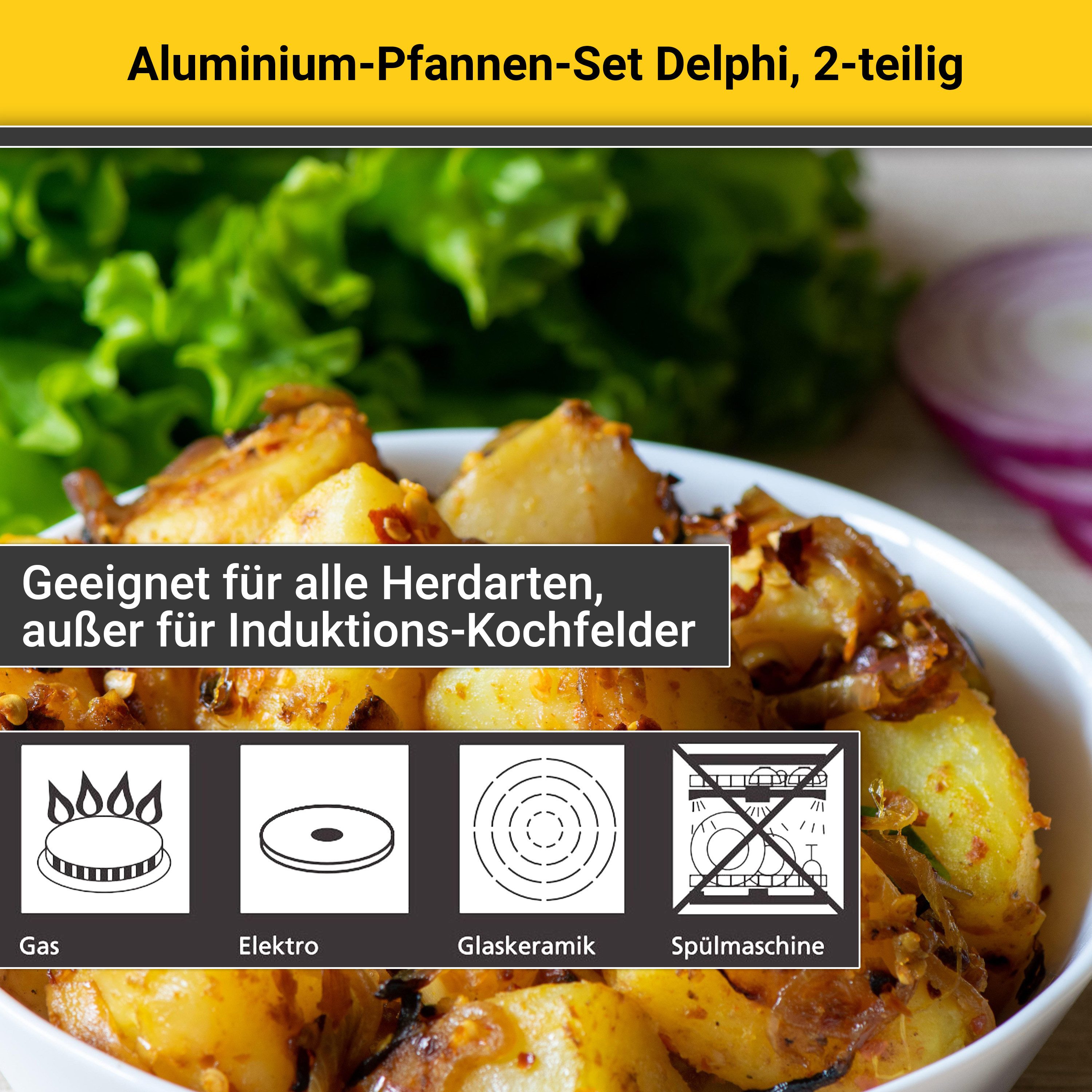 Krüger Pannenset Aluminium pannenset DELPHI 2 delig (16 + 24 cm) (set, 2-delig)