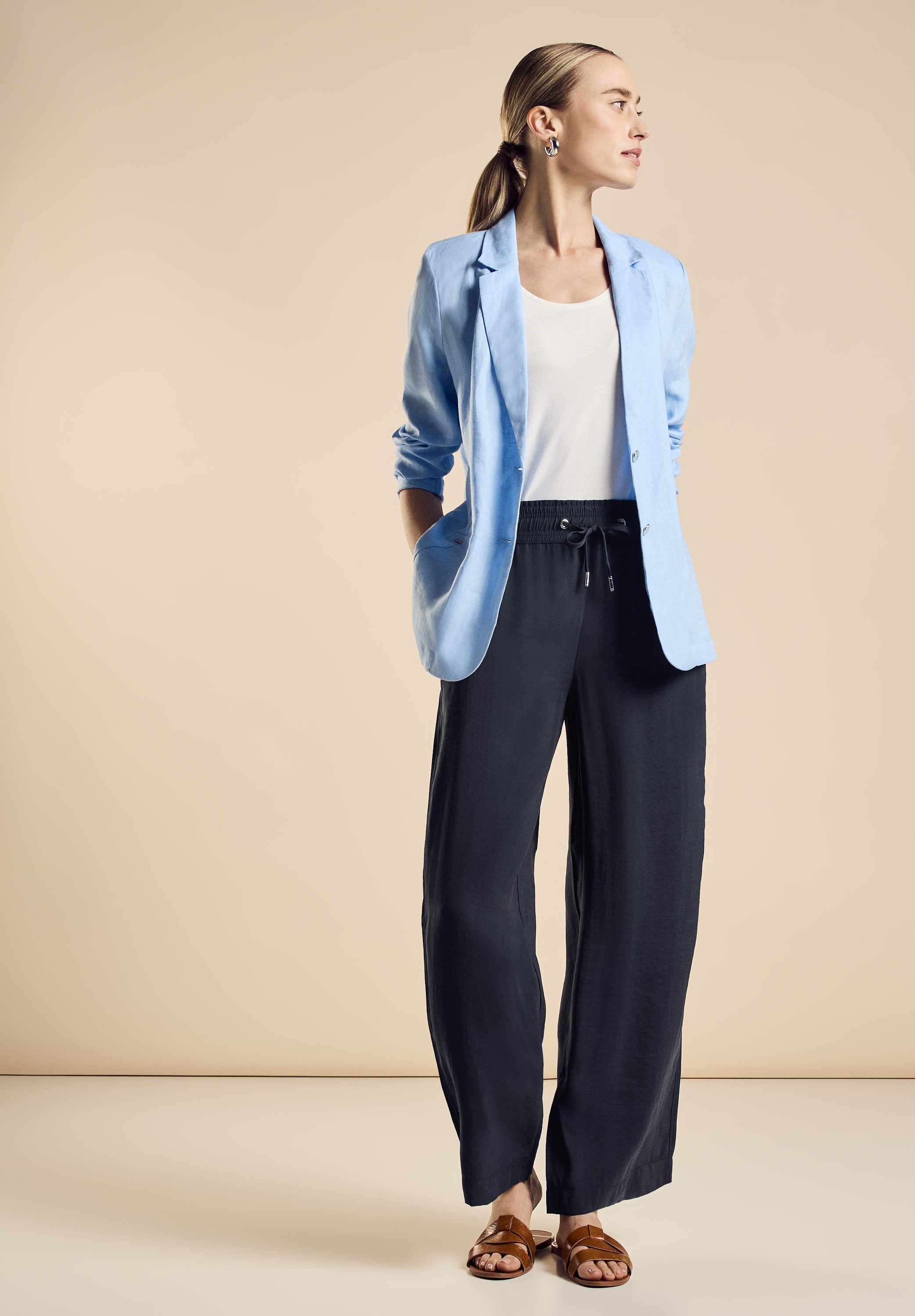 STREET ONE Stoffen broek met trekkoord
