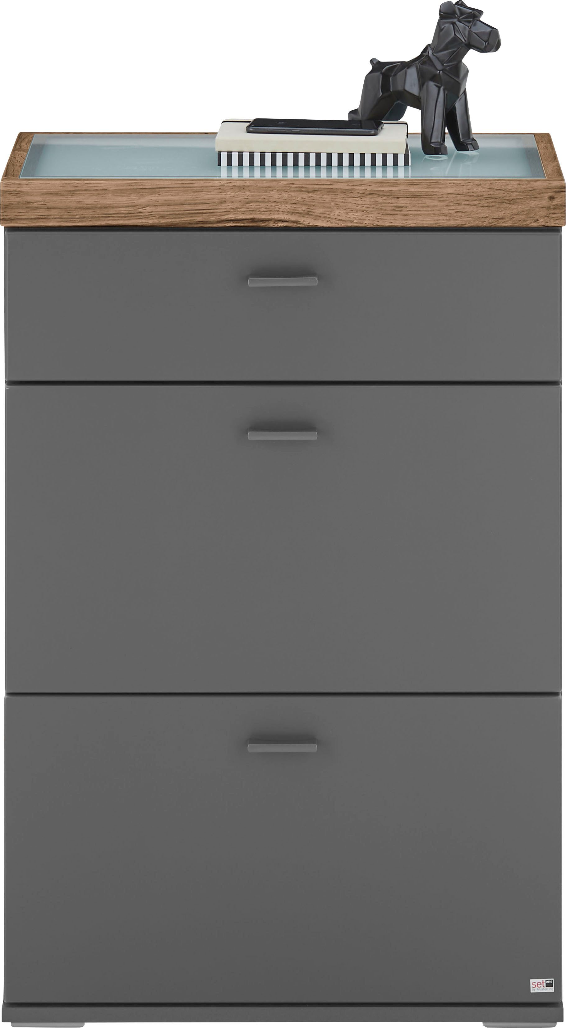 set one by Musterring Dressoir Lancaster Dielen inclusief led-verlichting, in 2 kleuren verkrijgbaar, b 61 x h 104 cm