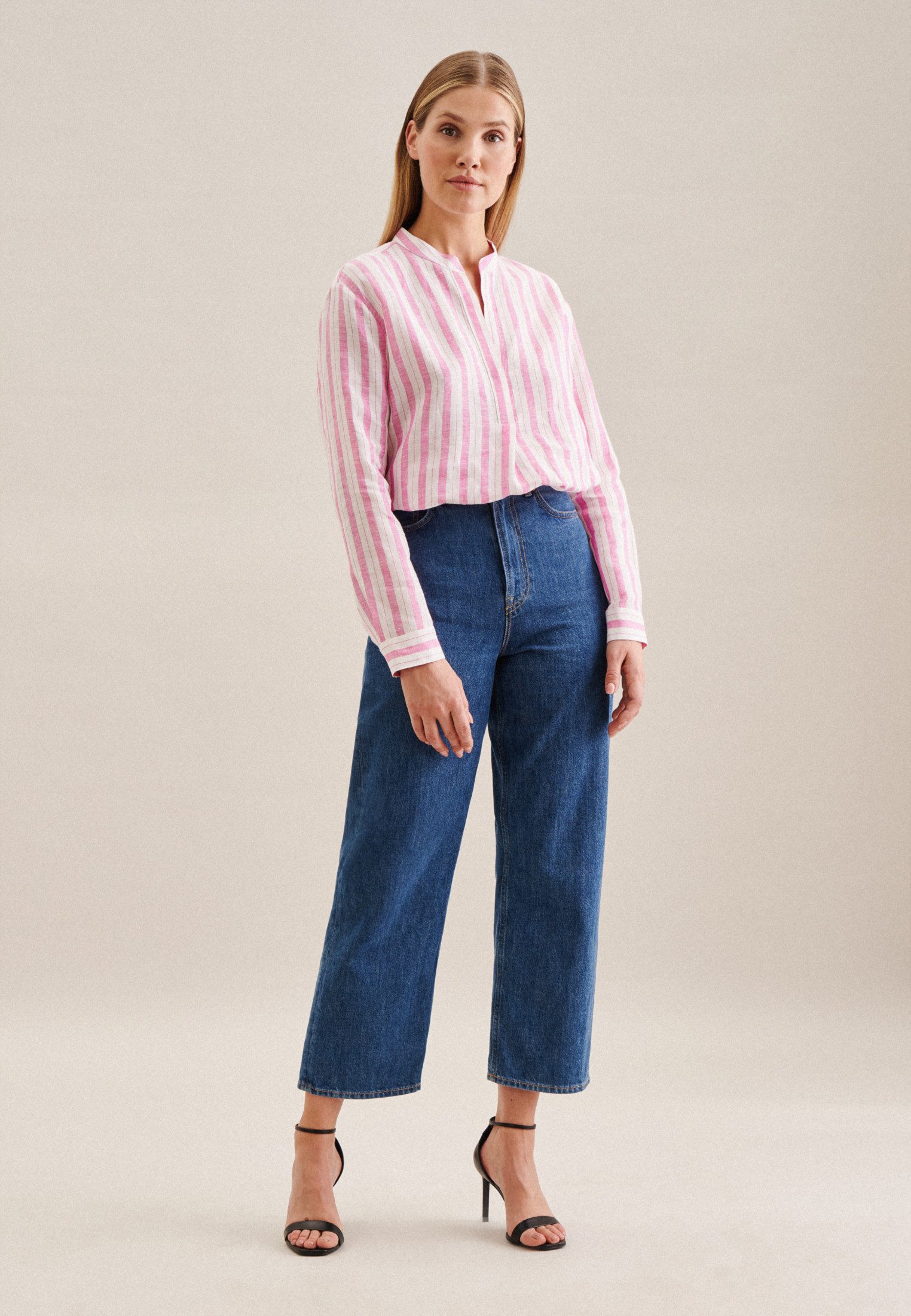 seidensticker Klassieke blouse Zwarte roos Tunika garenverver