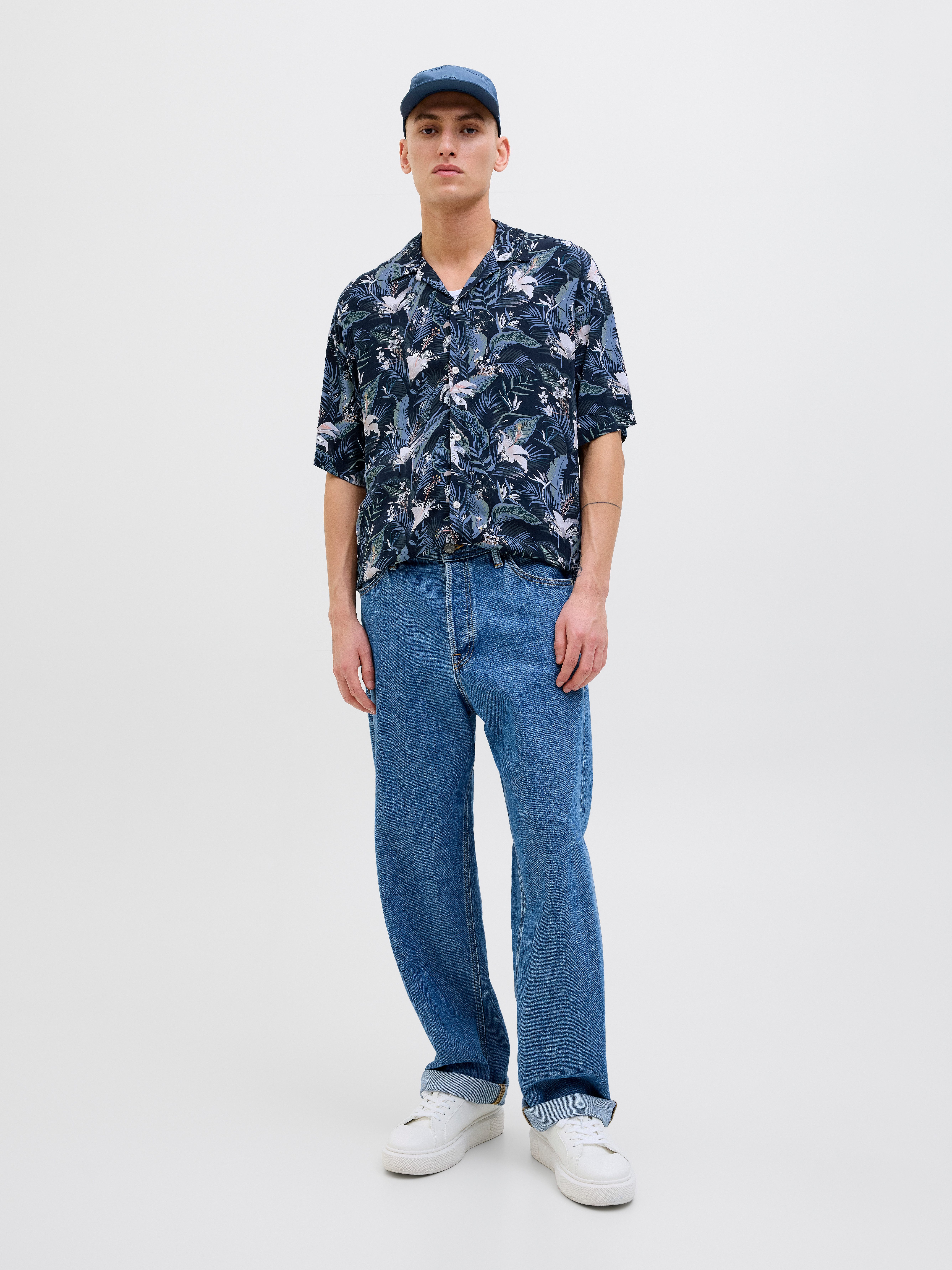 Jack & Jones Overhemd met korte mouwen JJEJEFF TROPICAL AOP RESORT SHIRT SS SN