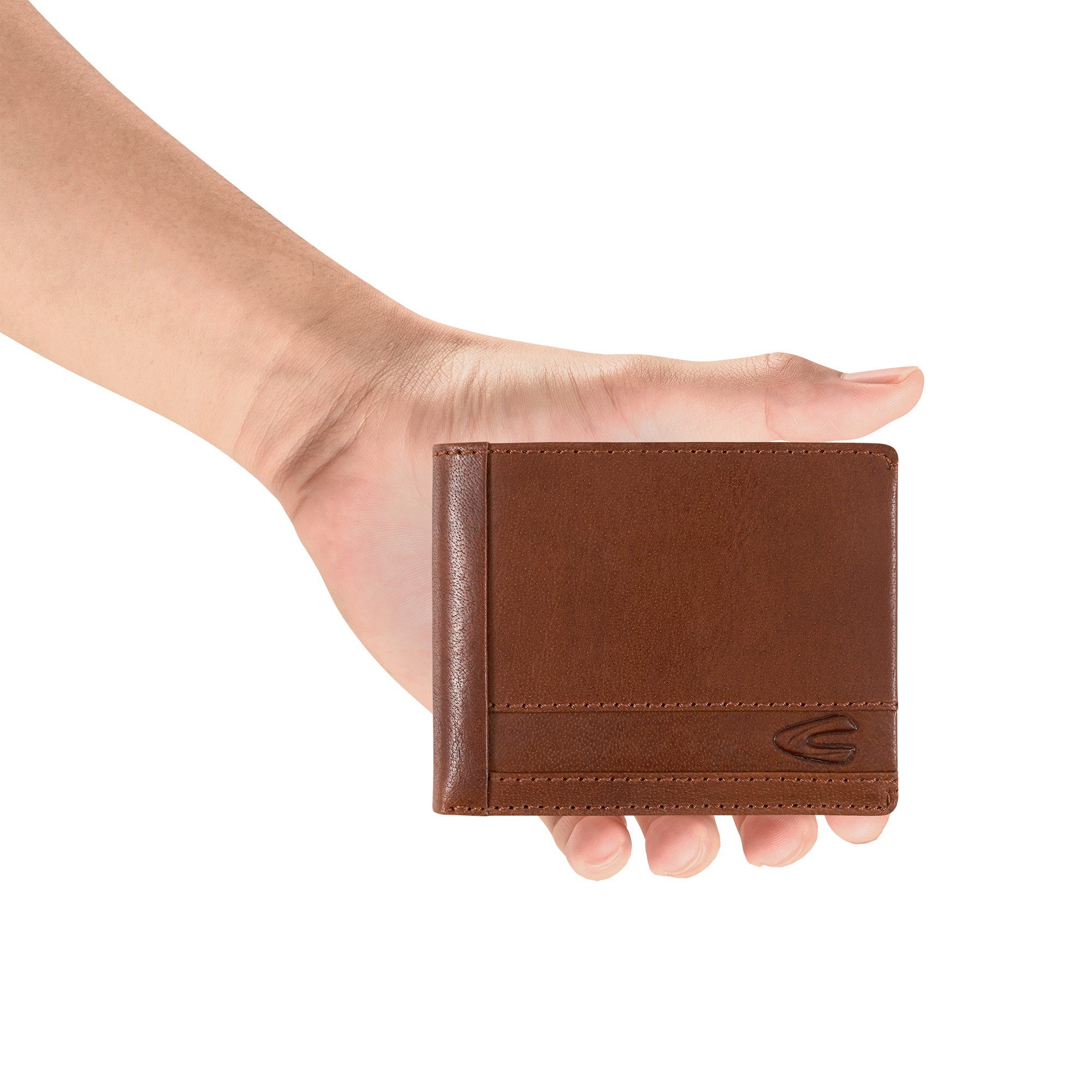 camel active Portemonnee Field van fijn nerfleer met rfid-bescherming en tracking tag vak