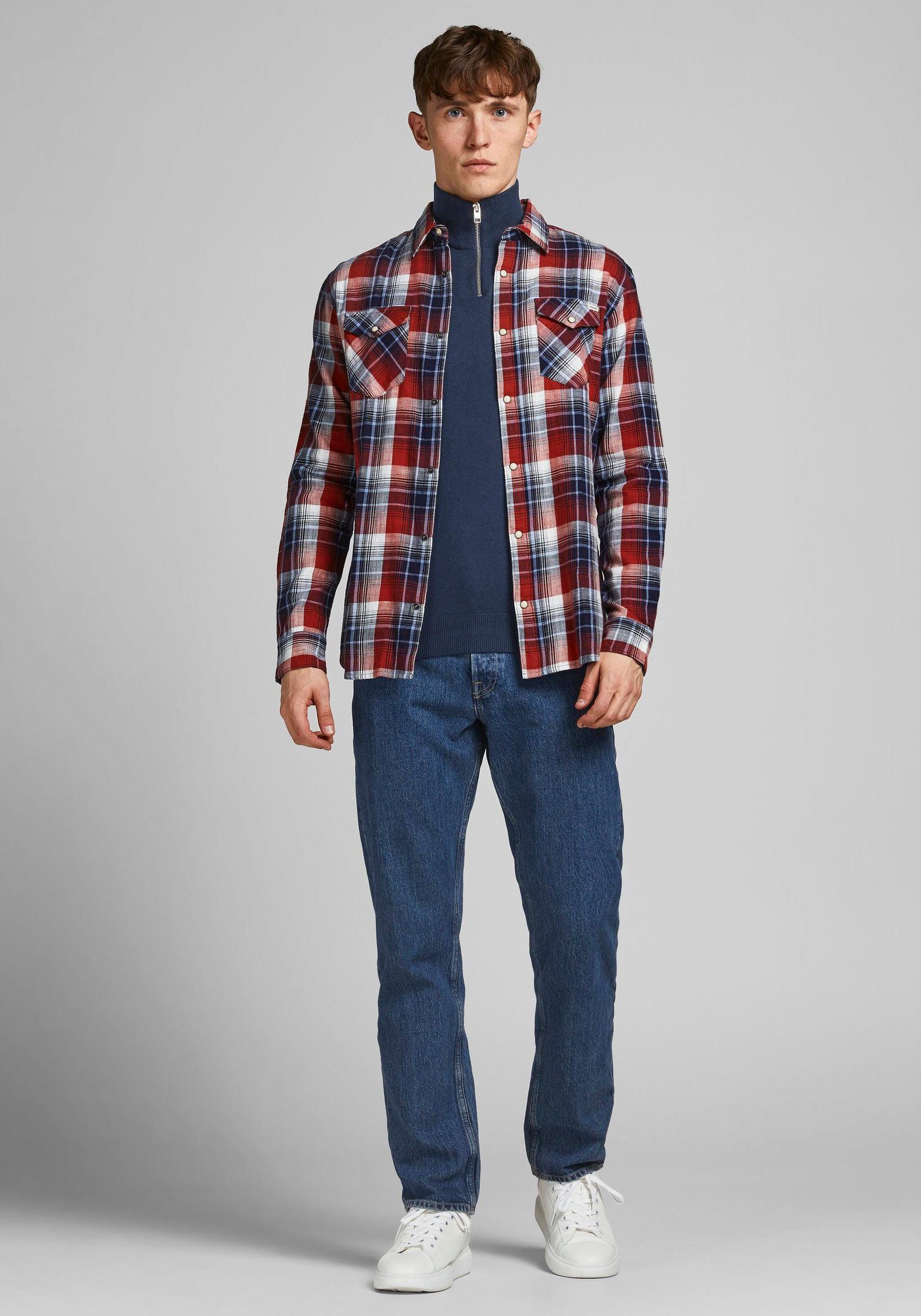 Jack & Jones Trui met ronde hals EMIL KNIT HALF ZIP