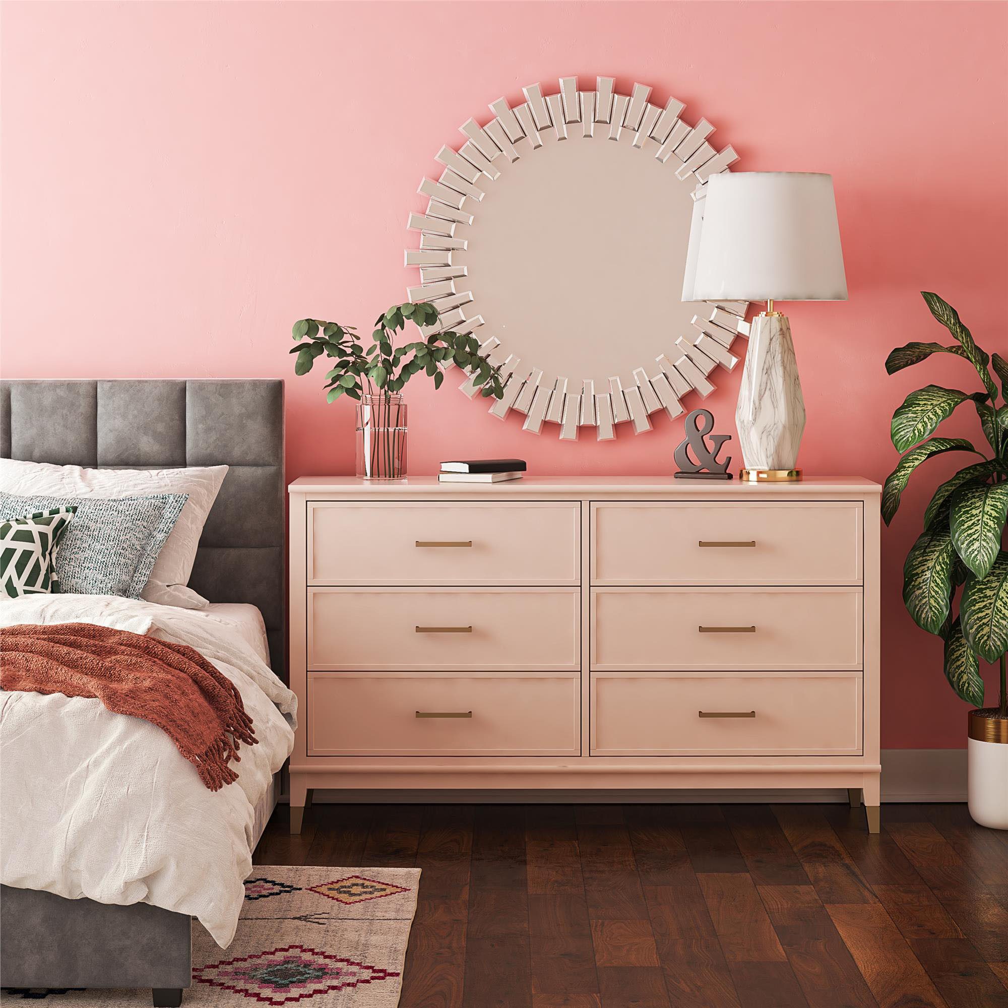 CosmoLiving by Cosmopolitan Kast Westerleigh met 6 laden, mdf, poten van massief hout, hoogte 85 cm, breedte 145 cm