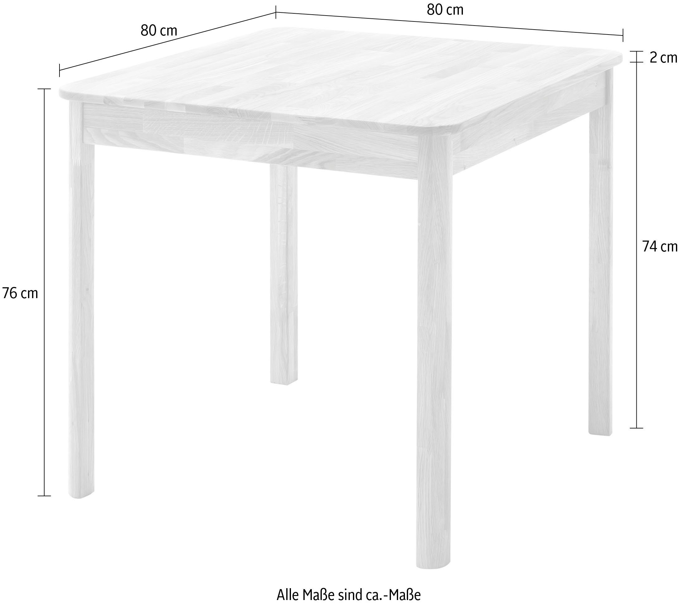 MCA living Eettafel Oskar, TOPSELLER! Massief houten tafel, naar keuze van beukenkernhout of wildeiken