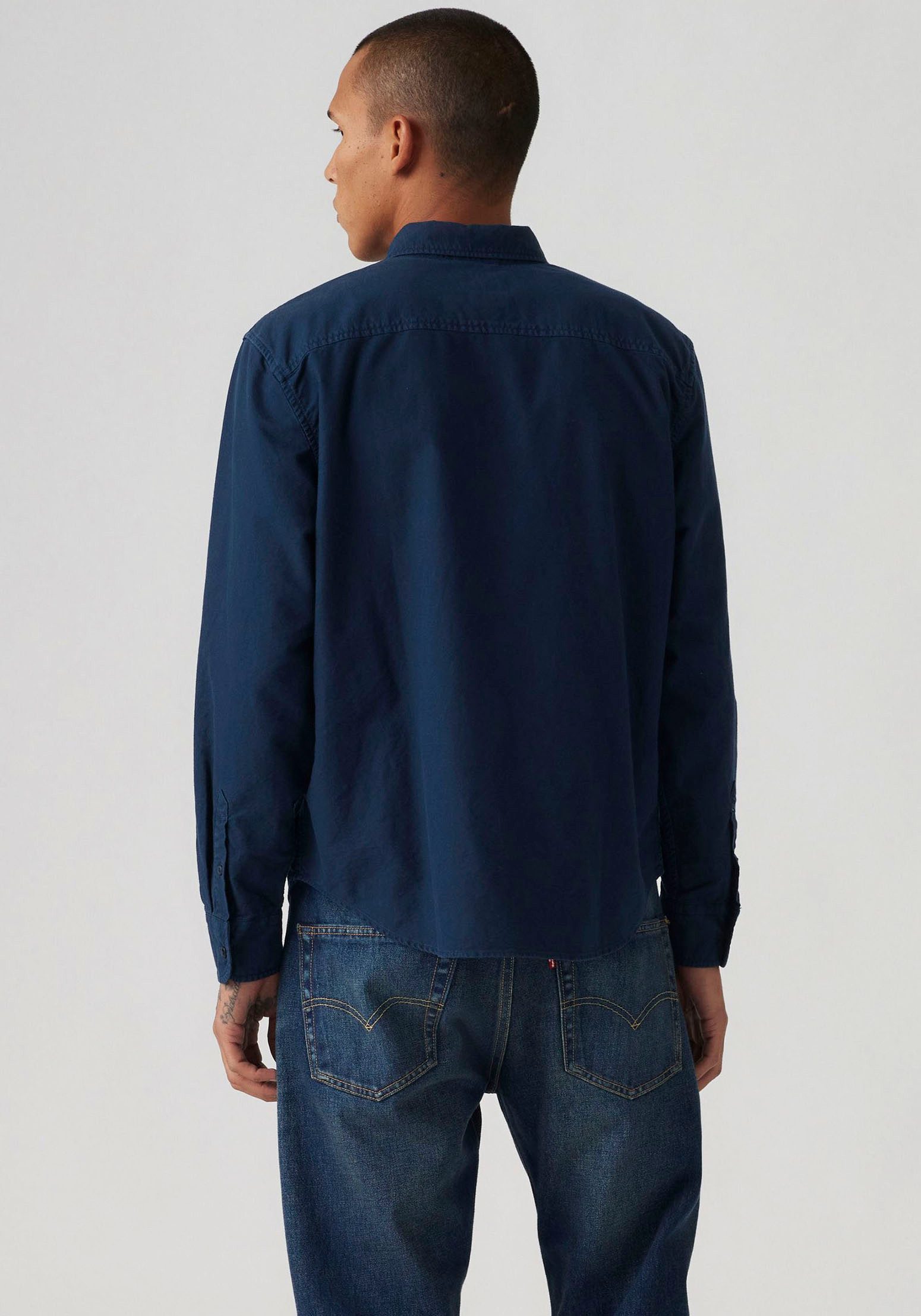 Levi's® Overhemd met lange mouwen AUTHENTIC BUTTON DOWN met ton-in-ton logo-borduursel op de borst