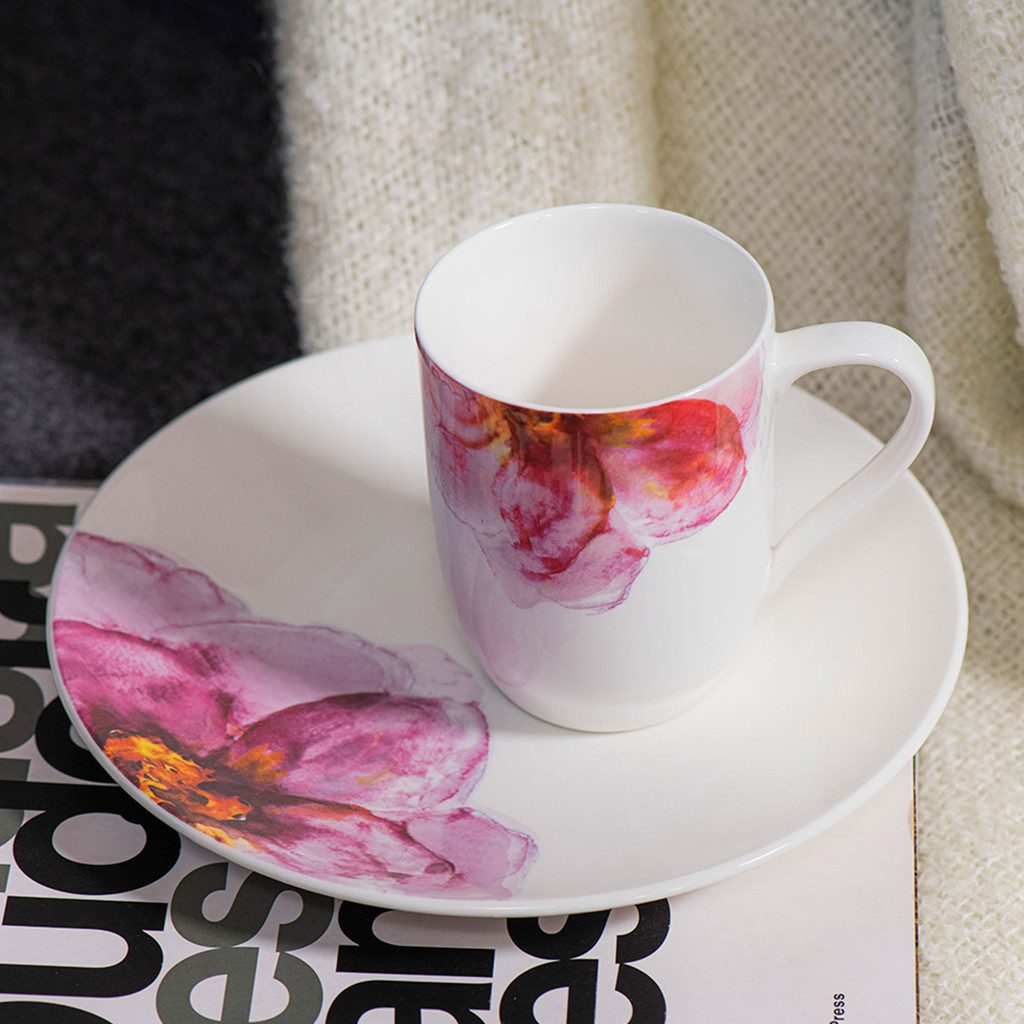 Villeroy & Boch Ontbijtservies set Roos Garden Made in Germany, Fine China porselein (set, 8-delig)