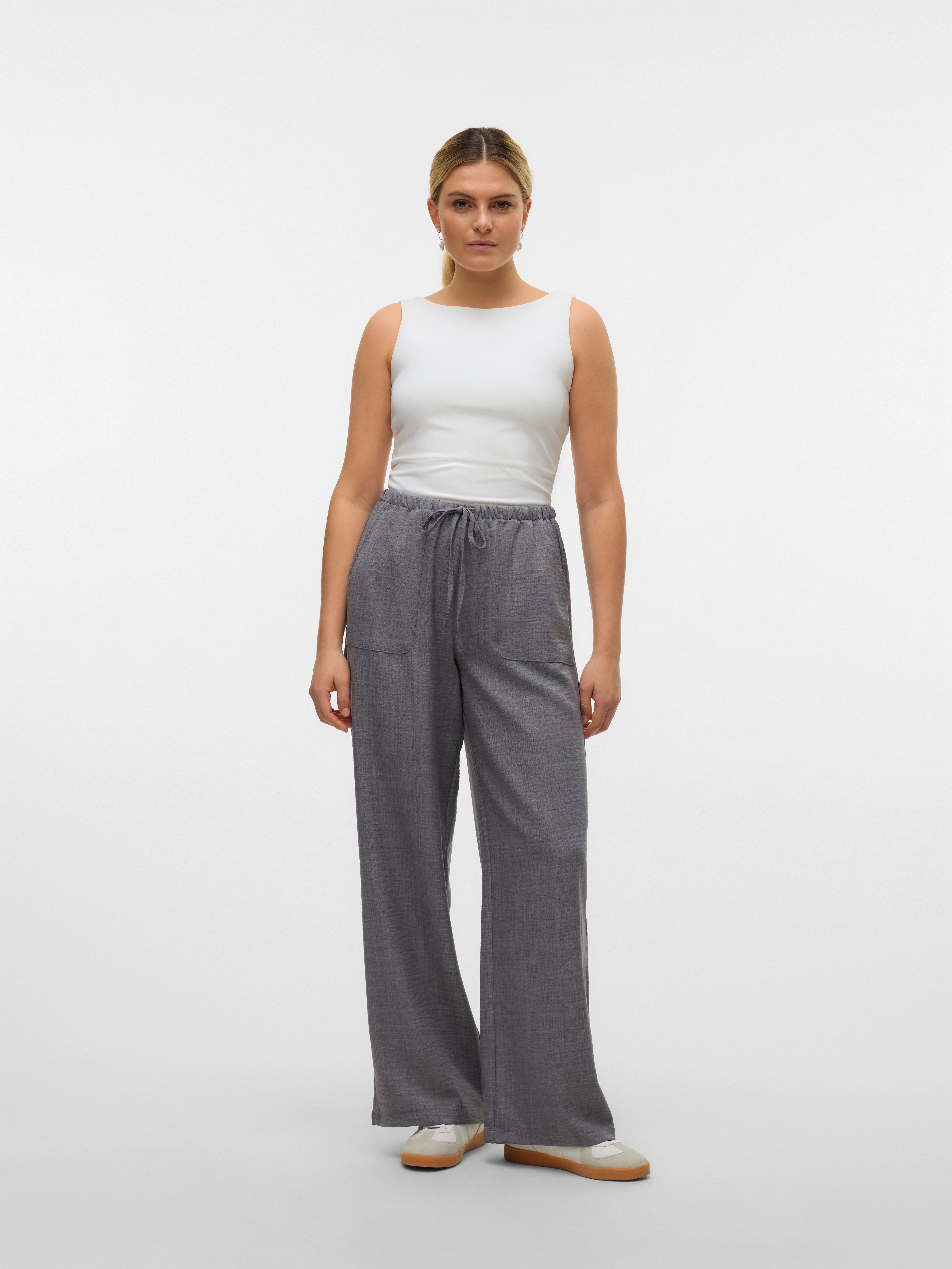 Vero Moda Comfortbroek VMMELANEY HW LOOSE PANT WVN GA NOOS