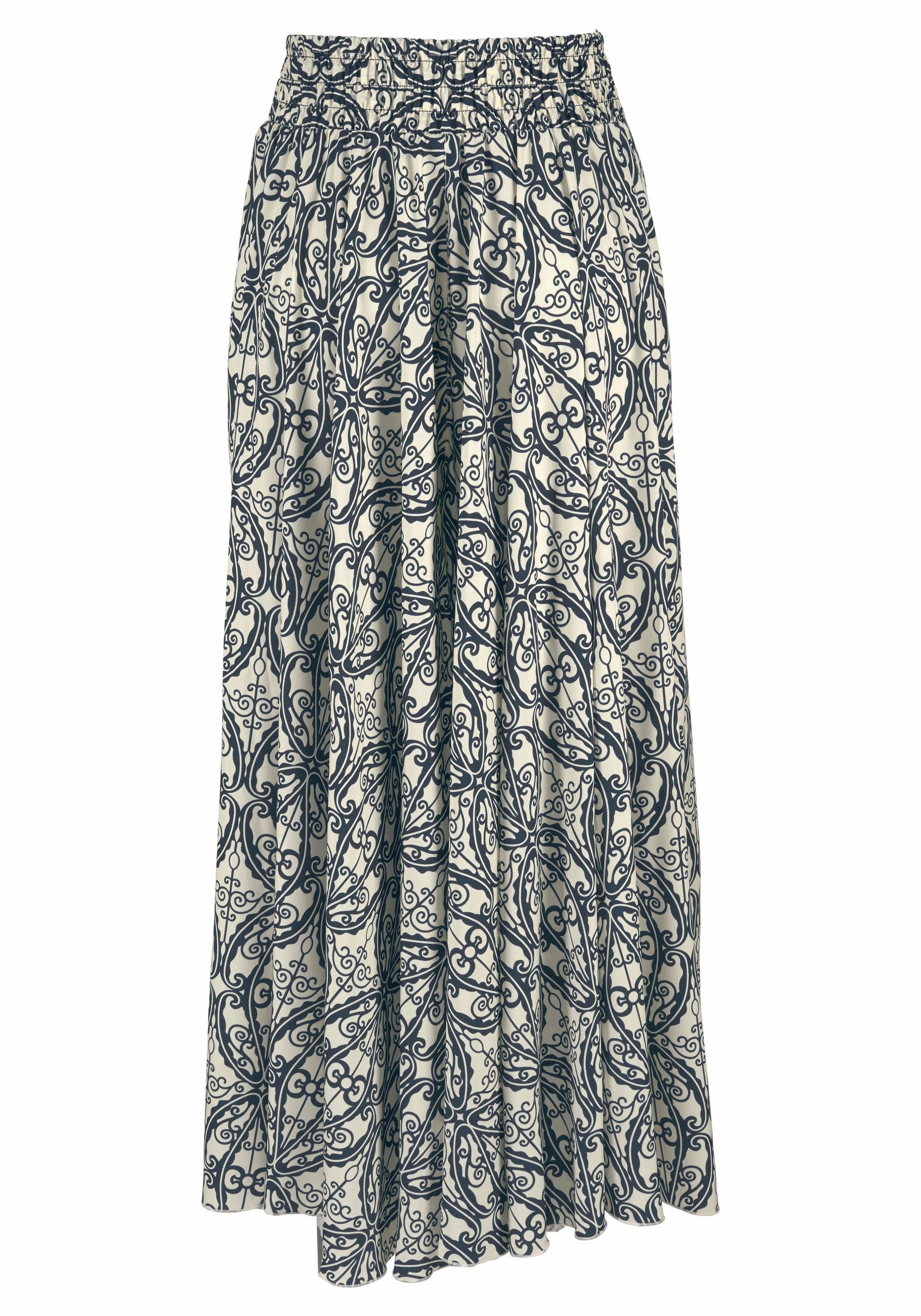 Lascana Broekrok met all-over print, culotte stijl, extra wijde pijpen