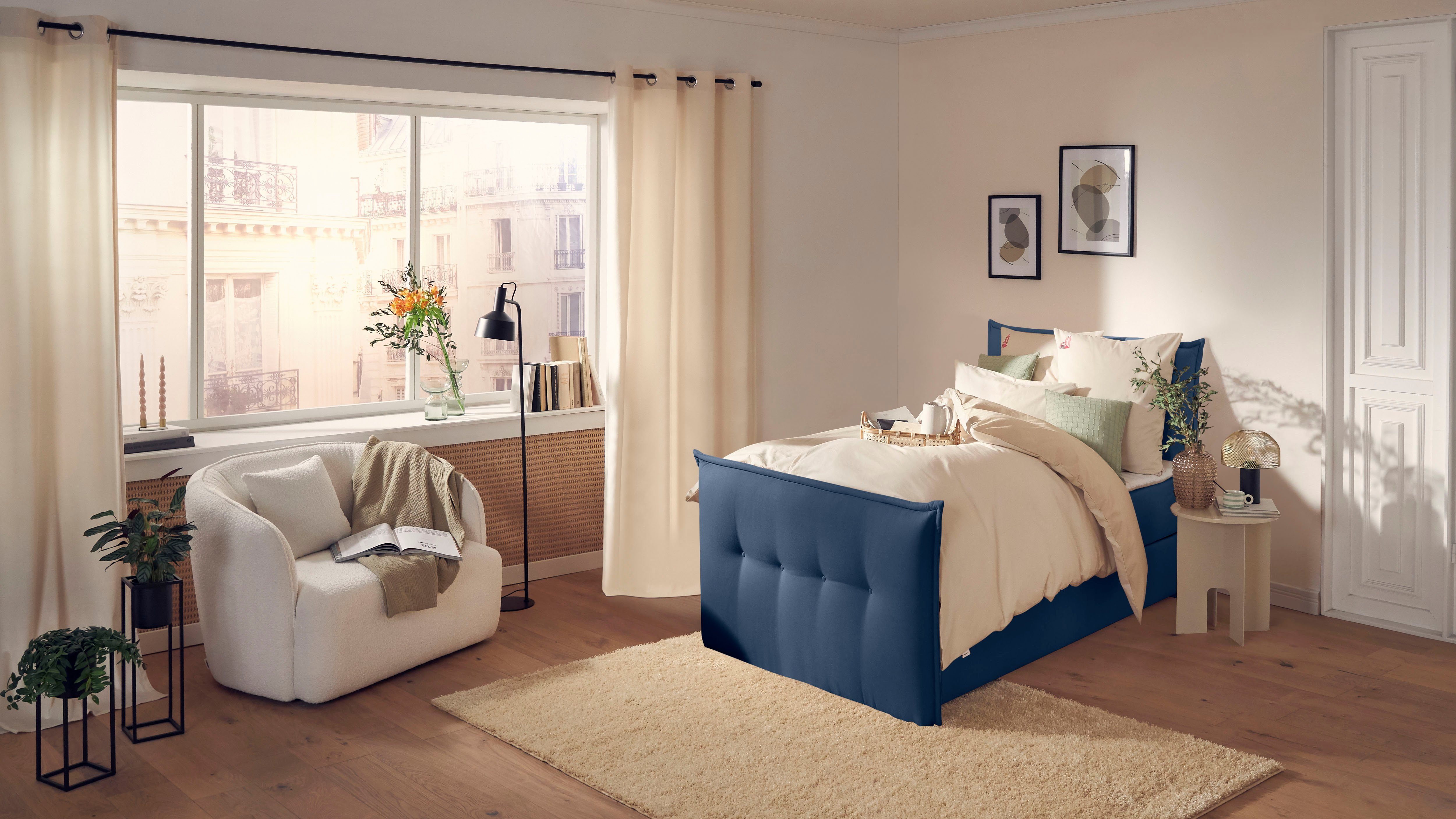 andas Boxspring Lichtgewicht inclusief voetbord, bedkist & topmatras, in 4 breedten en 2 hardheden