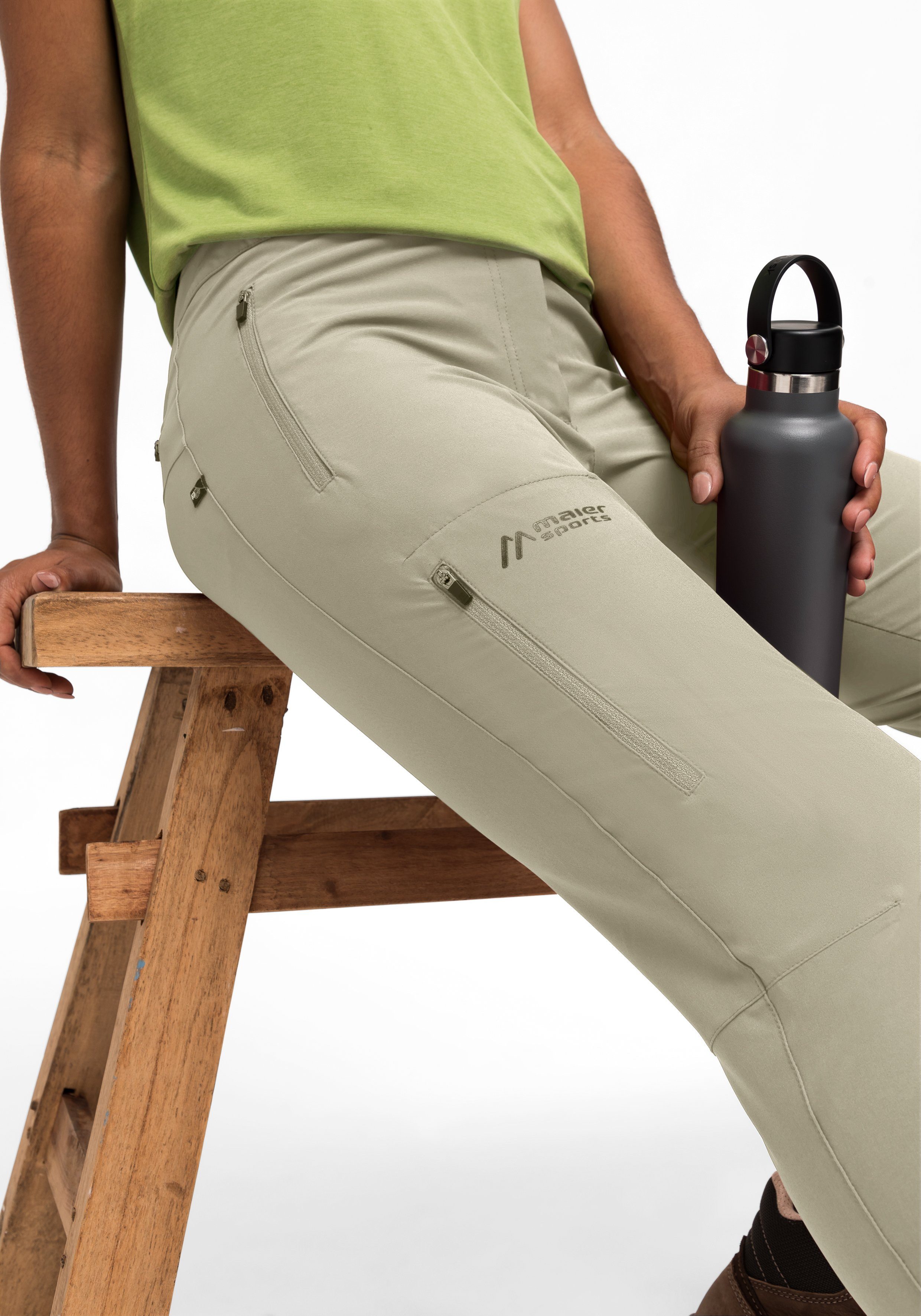 Maier Sports Outdoorbroek Latit slim W Dames wandelbroek, lange outdoorbroek, trekkingbroek slim