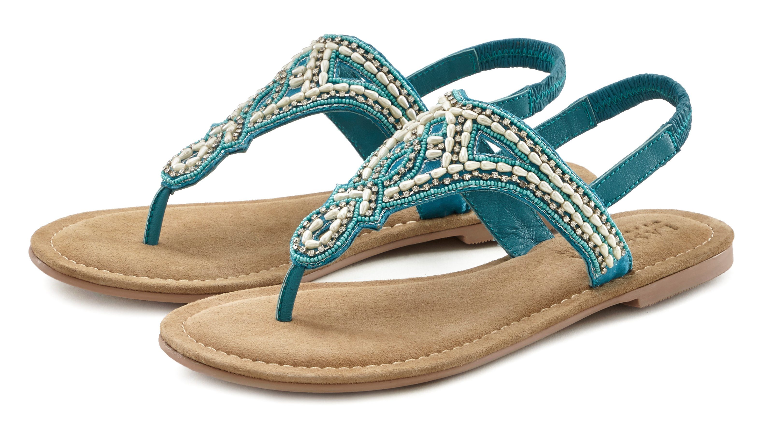 Lascana Teenslippers Sandalen met kralen steentjes online shop