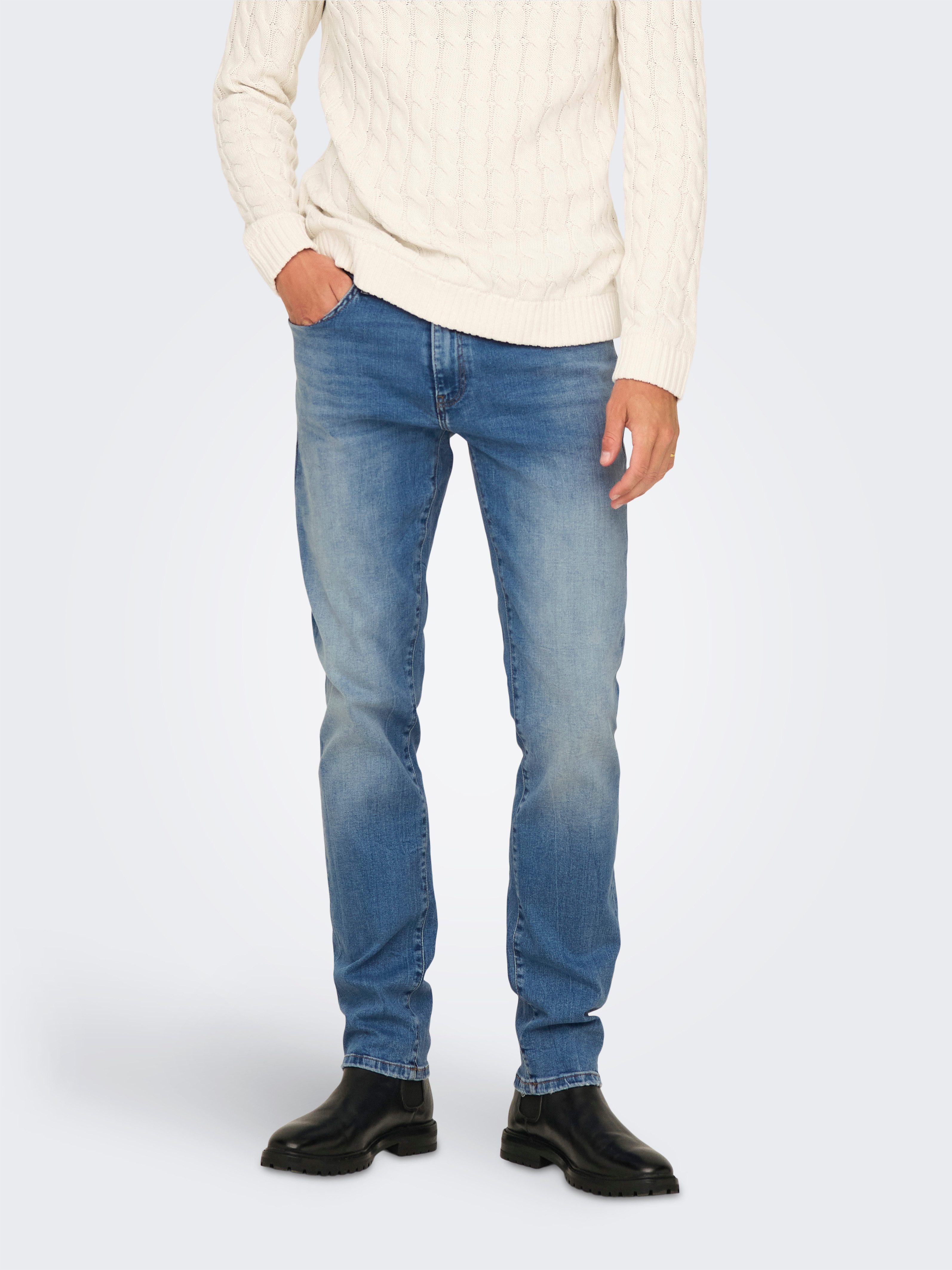 ONLY & SONS Regular fit jeans ONSWEFT REGULAR MAT DNM NOOS heren straight jeans maat 31 blauw