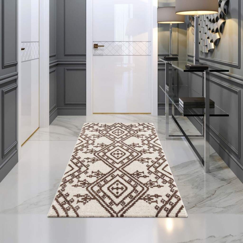 Carpet City Vloerkleed April 2291 moderne vloerkleden maat 80 cm x 150 cm x 10 mm beige