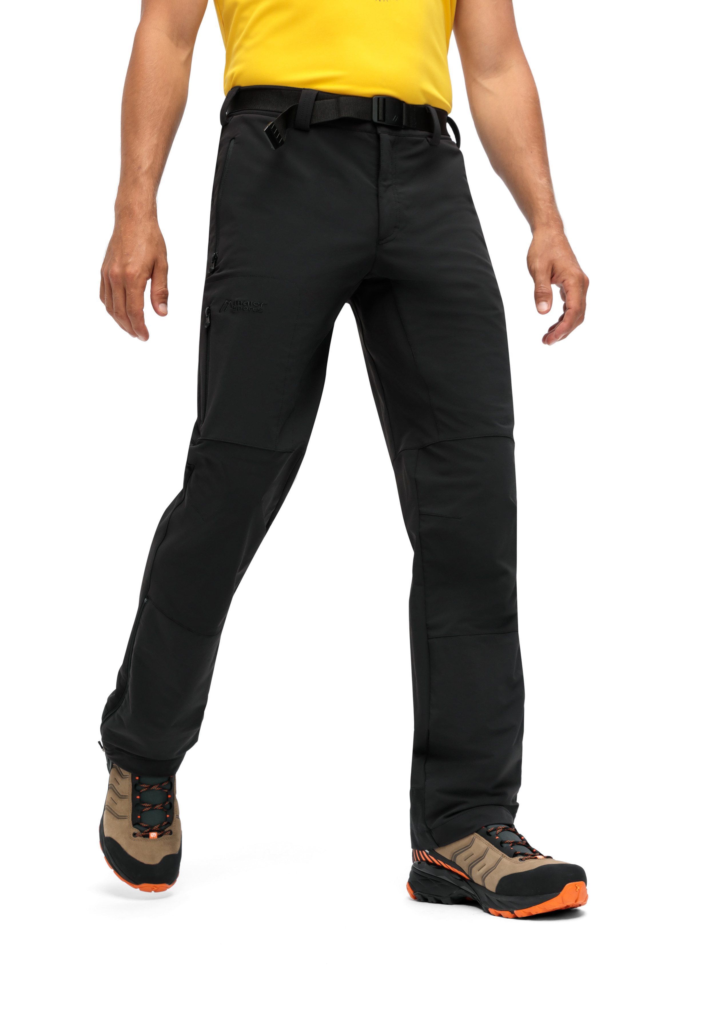 Maier Sports Outdoorbroek Halitit M Heren functionele broek, robuuste wandelbroek, 3 zakken + riem, regular fit