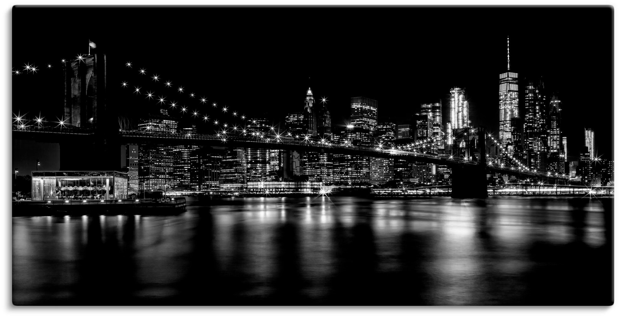 Artland Artprint Manhattan skyline & Brooklyn Bridge in vele afmetingen & productsoorten - artprint van aluminium / artprint voor buiten, artprint op linnen, poster, muursticker /