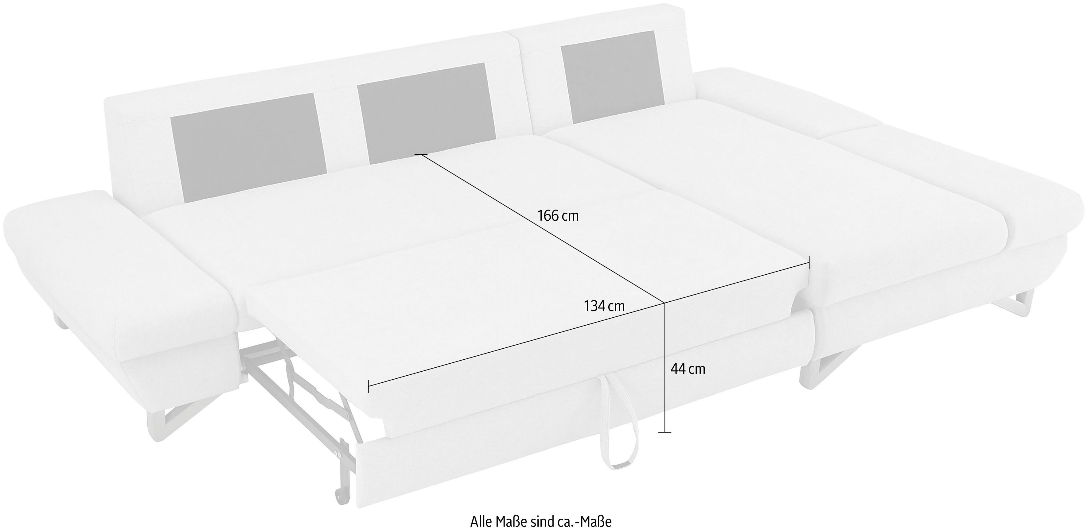 INOSIGN Slaapbank City/Giron comfortabele slaapbank (ligoppervlak 245 x 138 cm) en bedlade