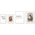 reinders! artprint karma abstract - liefde - vrouw - modellen (4 stuks) bruin