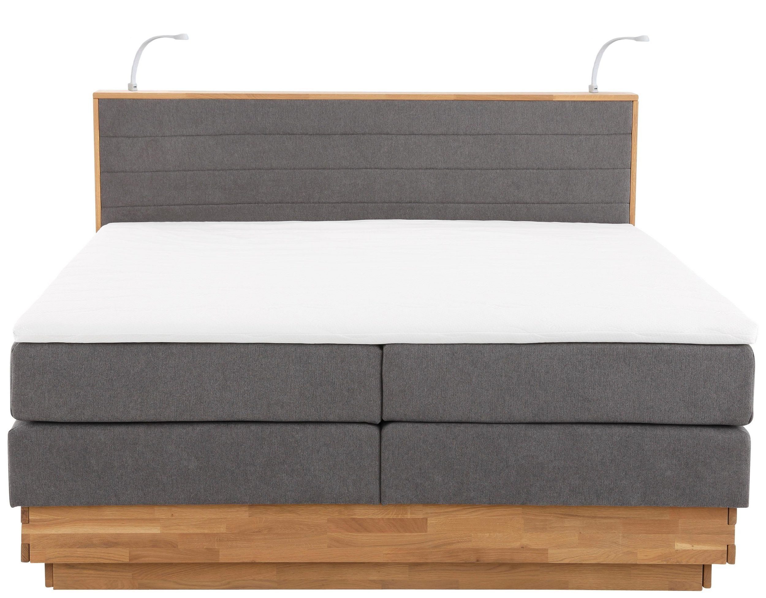 Home affaire Boxspring Cavan Eiken, met bedkist & topmatras, verschillende hardheden (ook H4)