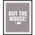 queence wanddecoratie out the mouse! (1 stuk) grijs