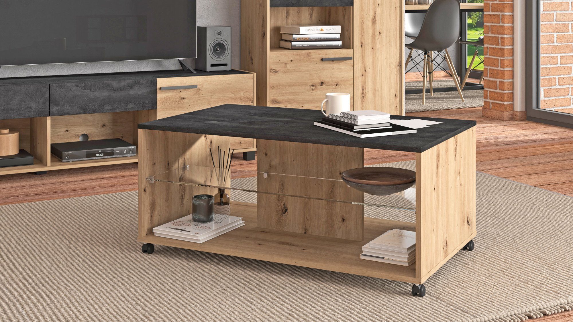 Home affaire Salontafel Norte CT met wieltjes