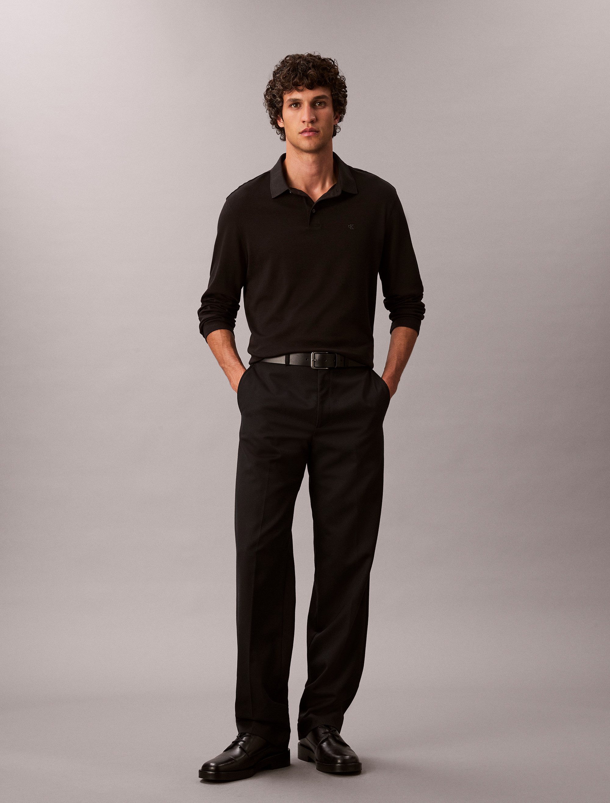 Calvin Klein Poloshirt met lange mouwen LS SUPIMA COTTON SOLID POLO