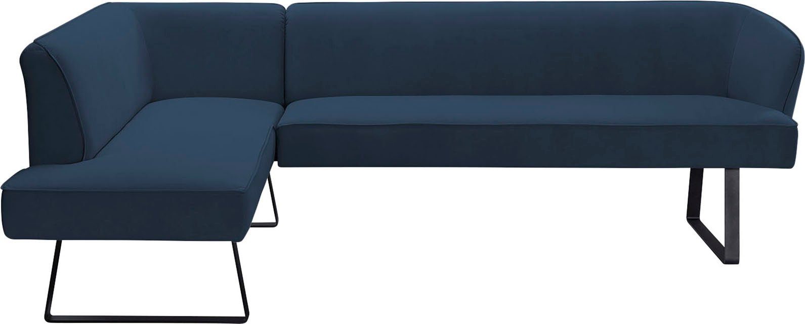 exxpo - sofa fashion Hoekbank Americano met opstaande naad en metalen poten, bekleding in verschillende kwaliteiten
