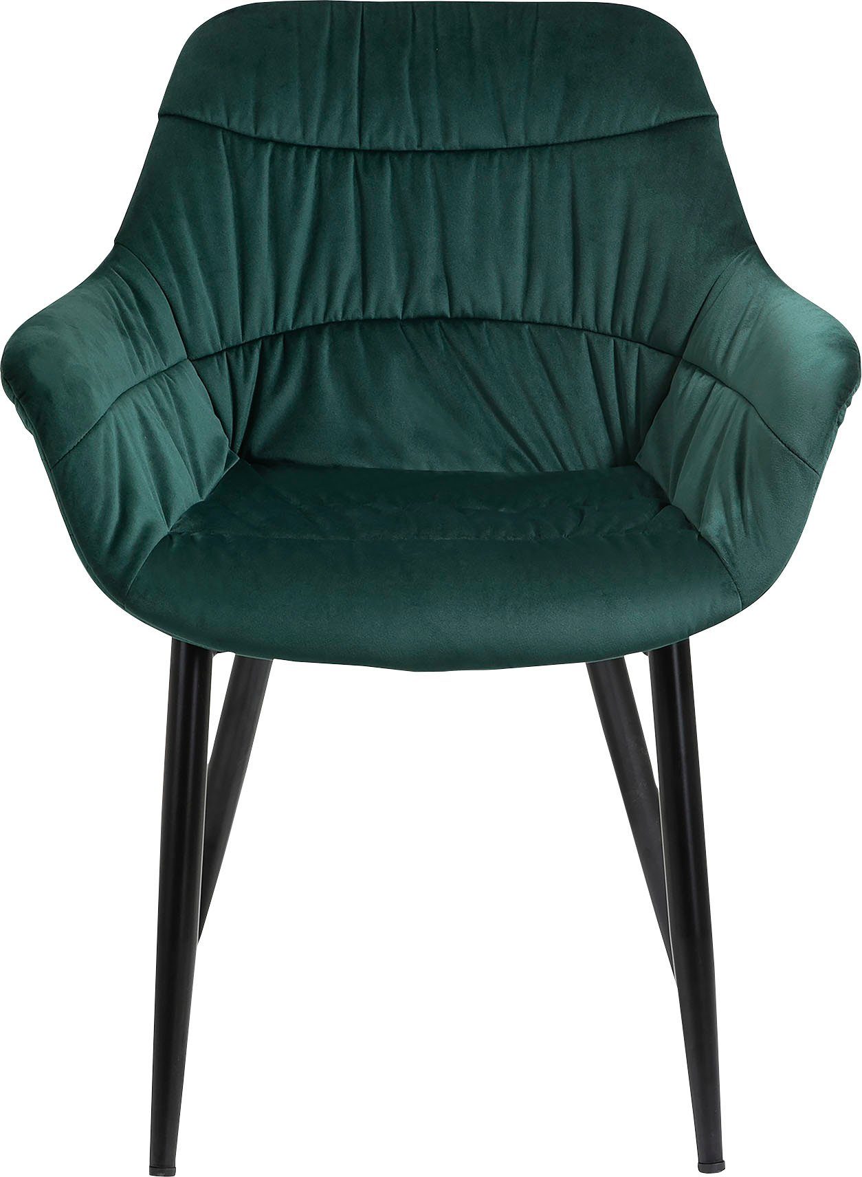 SalesFever Stoel met armleuningen Stijlvolle eetkamerstoel voor comfort Eetkamerstoel, honingraatstepping aan de buitenkant, dwarsstepping aan de binnenkant, metalen poten