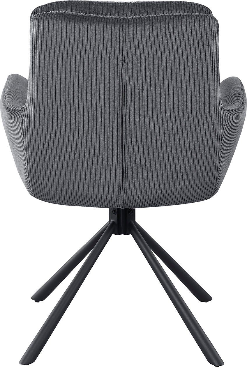 SalesFever Eetkamerstoel Pizzo armstoel Eetkamerstoel met cordstof, 360° draaifunctie (1 stuk)