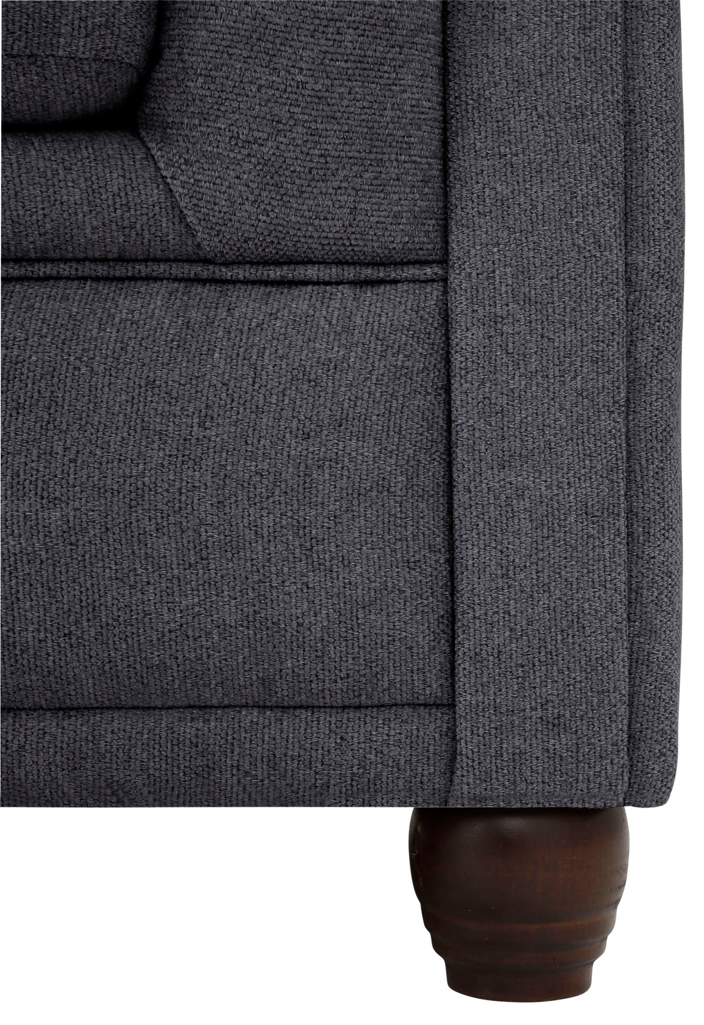 Home affaire Chesterfield-bank New Castle L-vorm hoogwaardige capitonnage in chesterfield-design, bxdxh: 255(171x72)