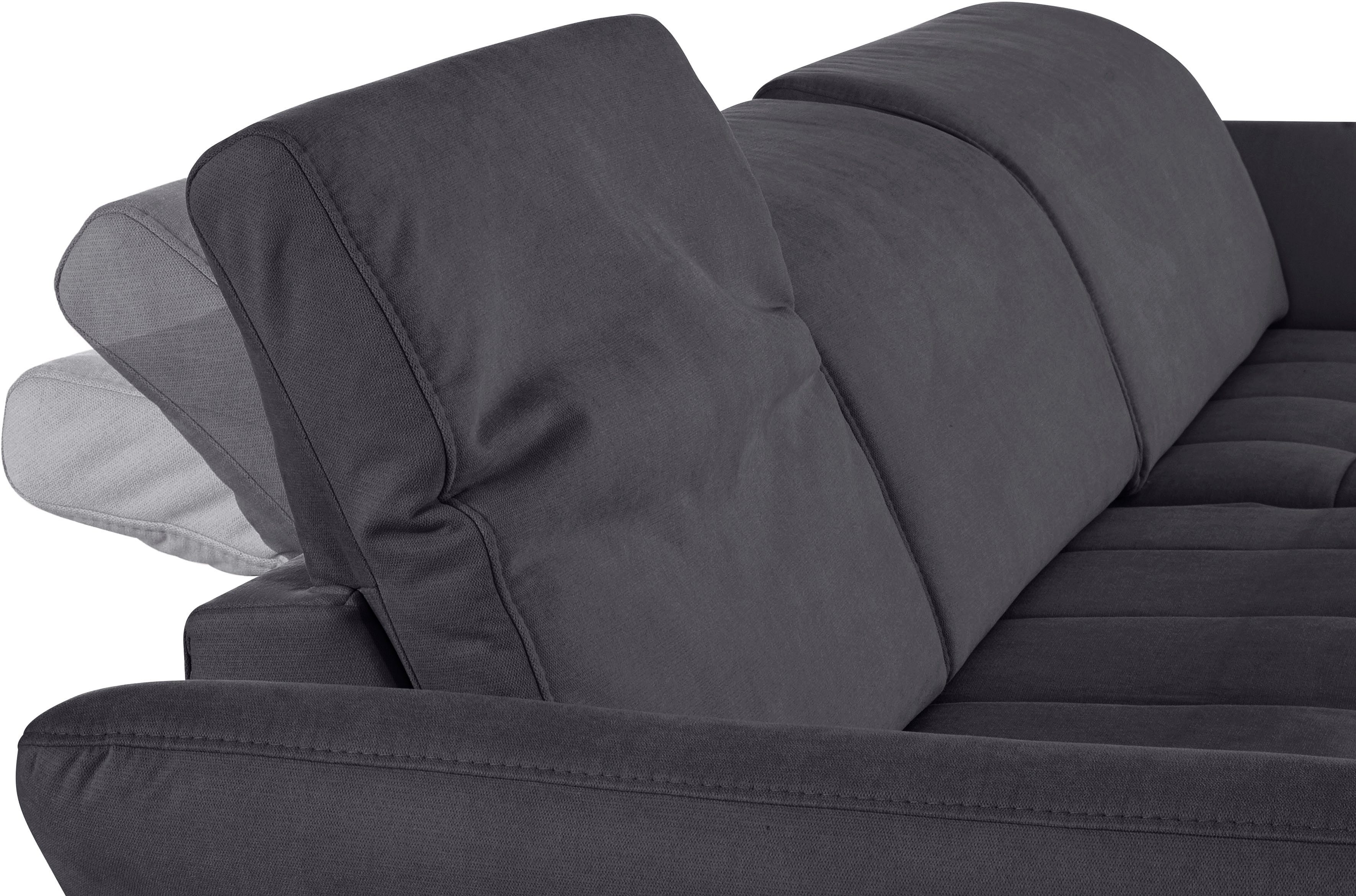 INOSIGN Hoekbank Fresh L-vorm Binnenvering, naar keuze verstelbare hoofdsteun en motorische uittrekzitting