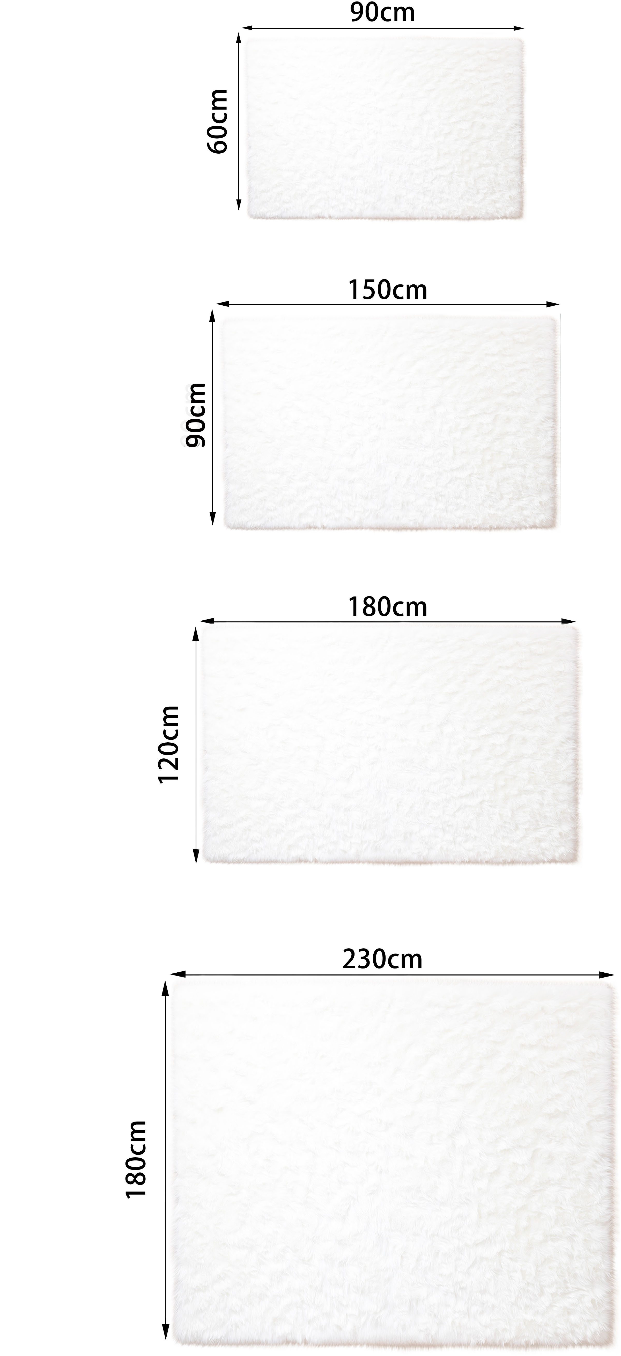 my home Vachtvloerkleed Dena, hoogpolige vloerkleden, behaaglijk zacht Imitatiebont, unikleur, woonkamer, slaapkamer, eetkamer