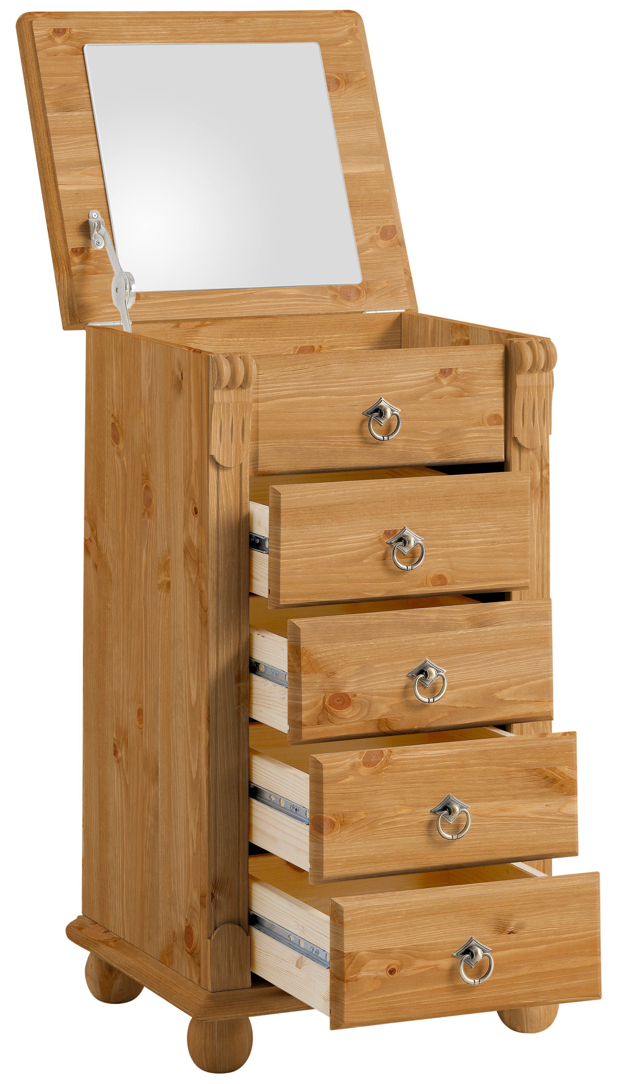 Home affaire Ladekast TESSIN Make-up commode met spiegel, van massief dennenhout, FSC®-gecertificeerd