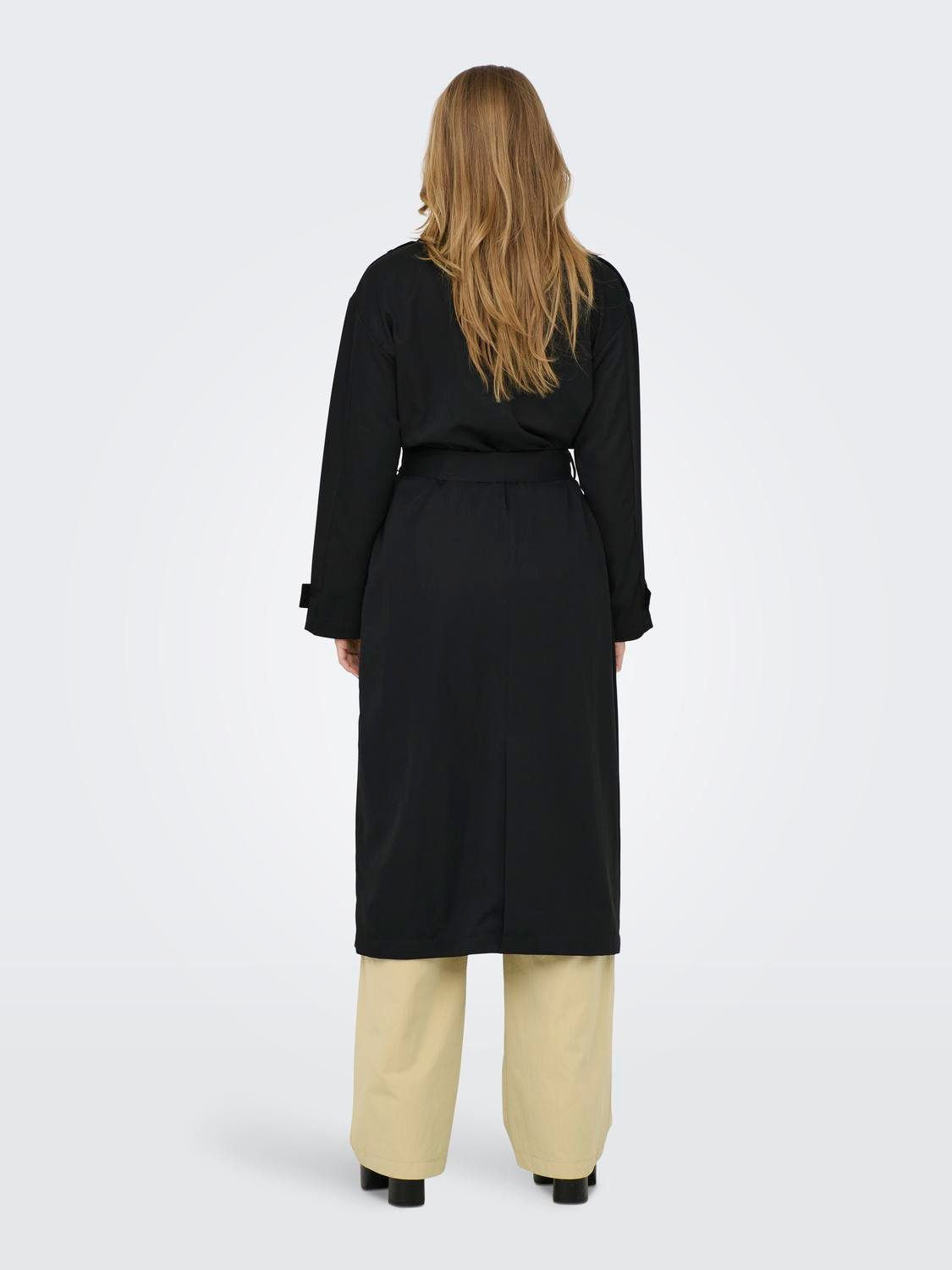 Only Trenchcoat ONLLINE X-LONG TRENCHCOAT OTW NOOS met bindriem in de taille - 2 zijzakken