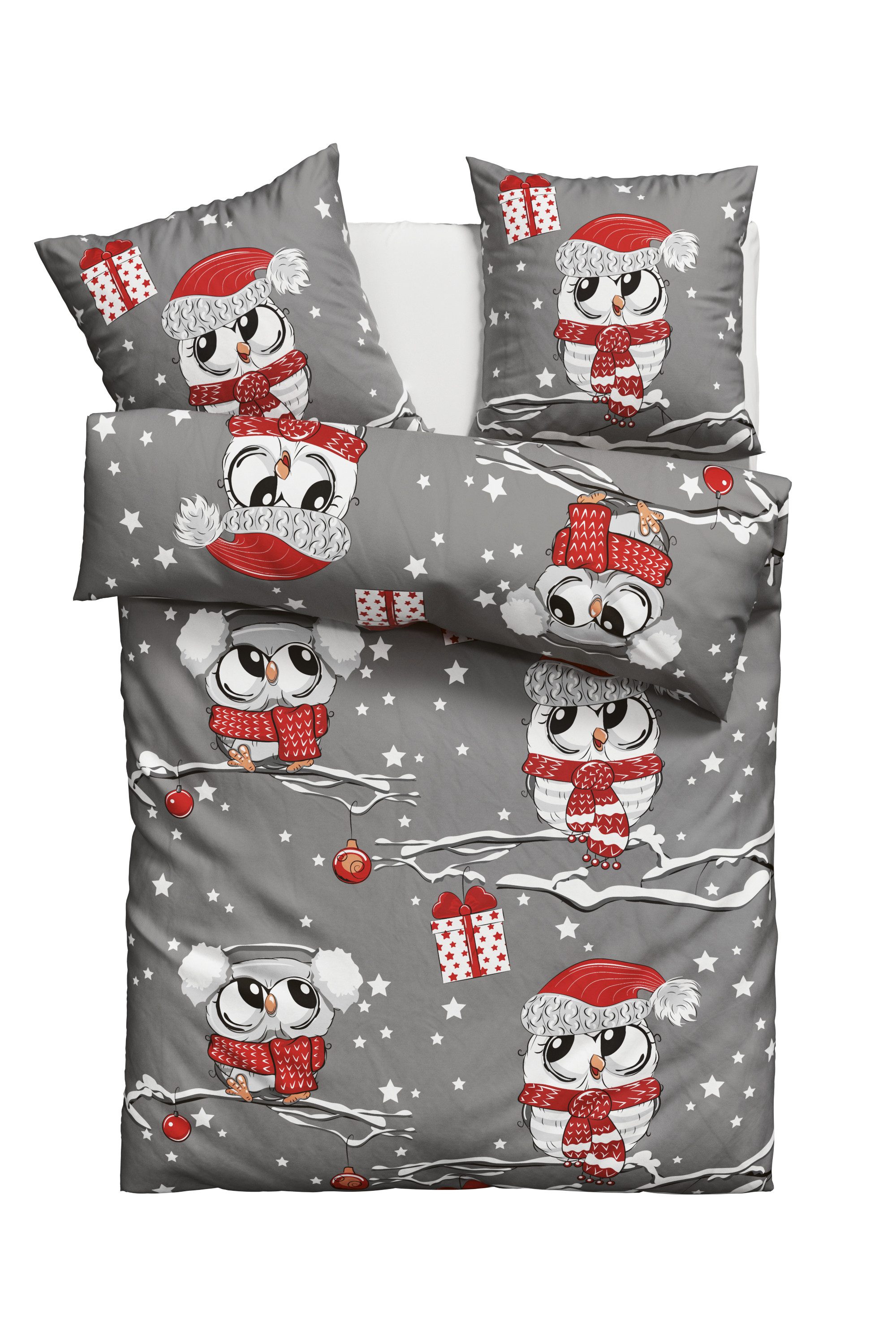 my home Beddengoed Janina in mt. 135x200 of 155x220 cm 100% katoen, veel winterdesigns: patchwork, sneeuwpop, uil, beer
