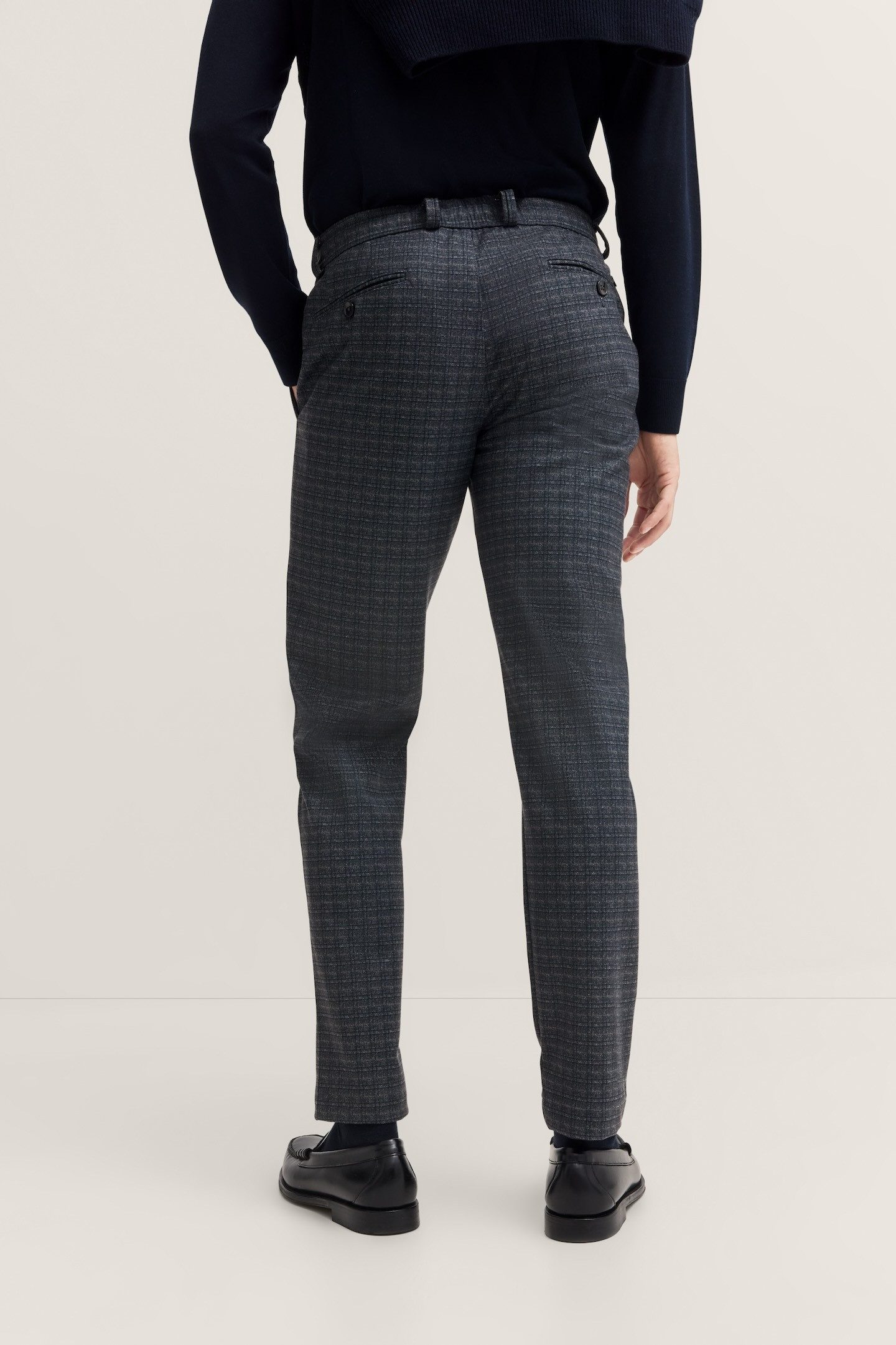 Bugatti Chino Slim fit Glencheck met stretch & tunnelkoord