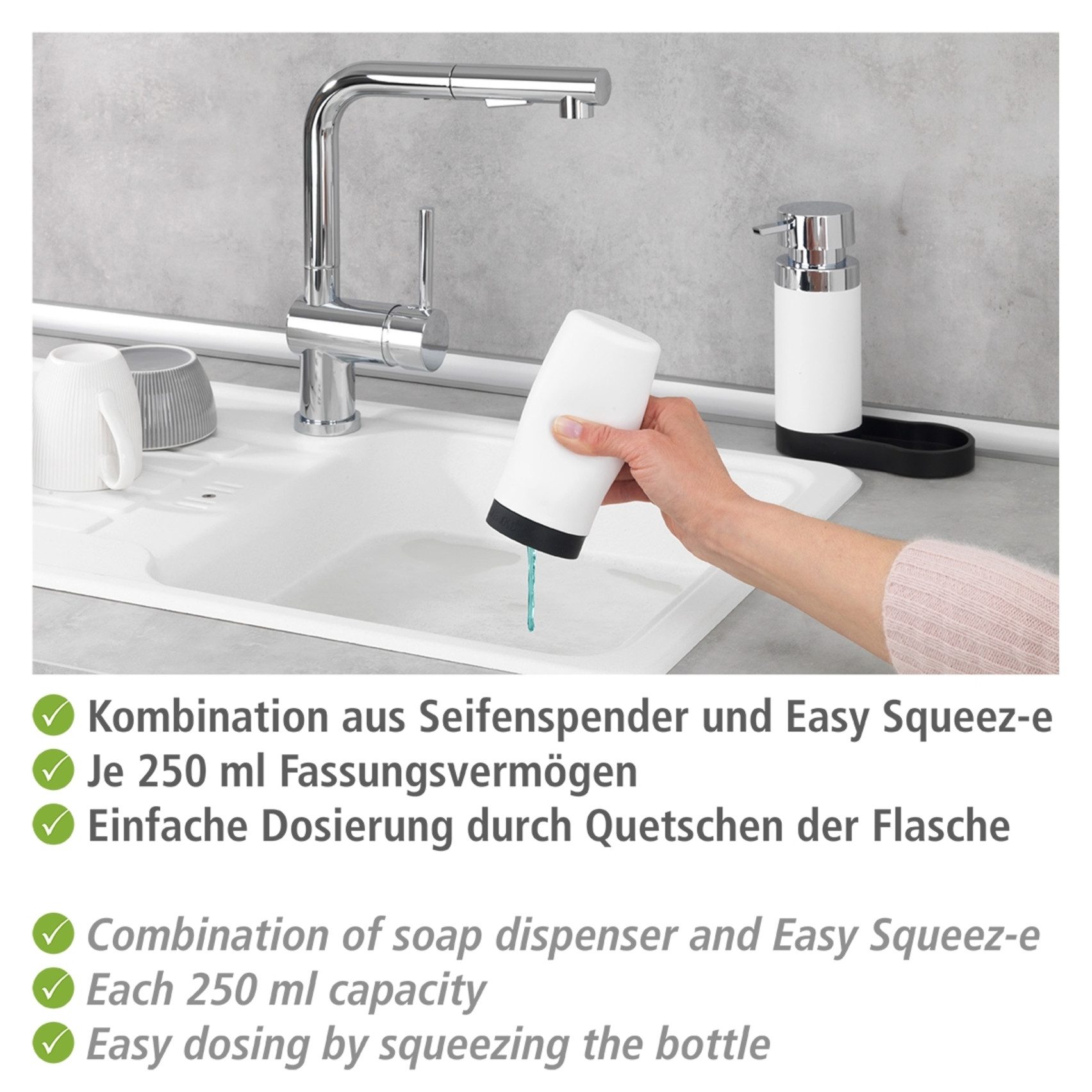 WENKO Dispenser voor afwasmiddel Model Easy Squeez-e