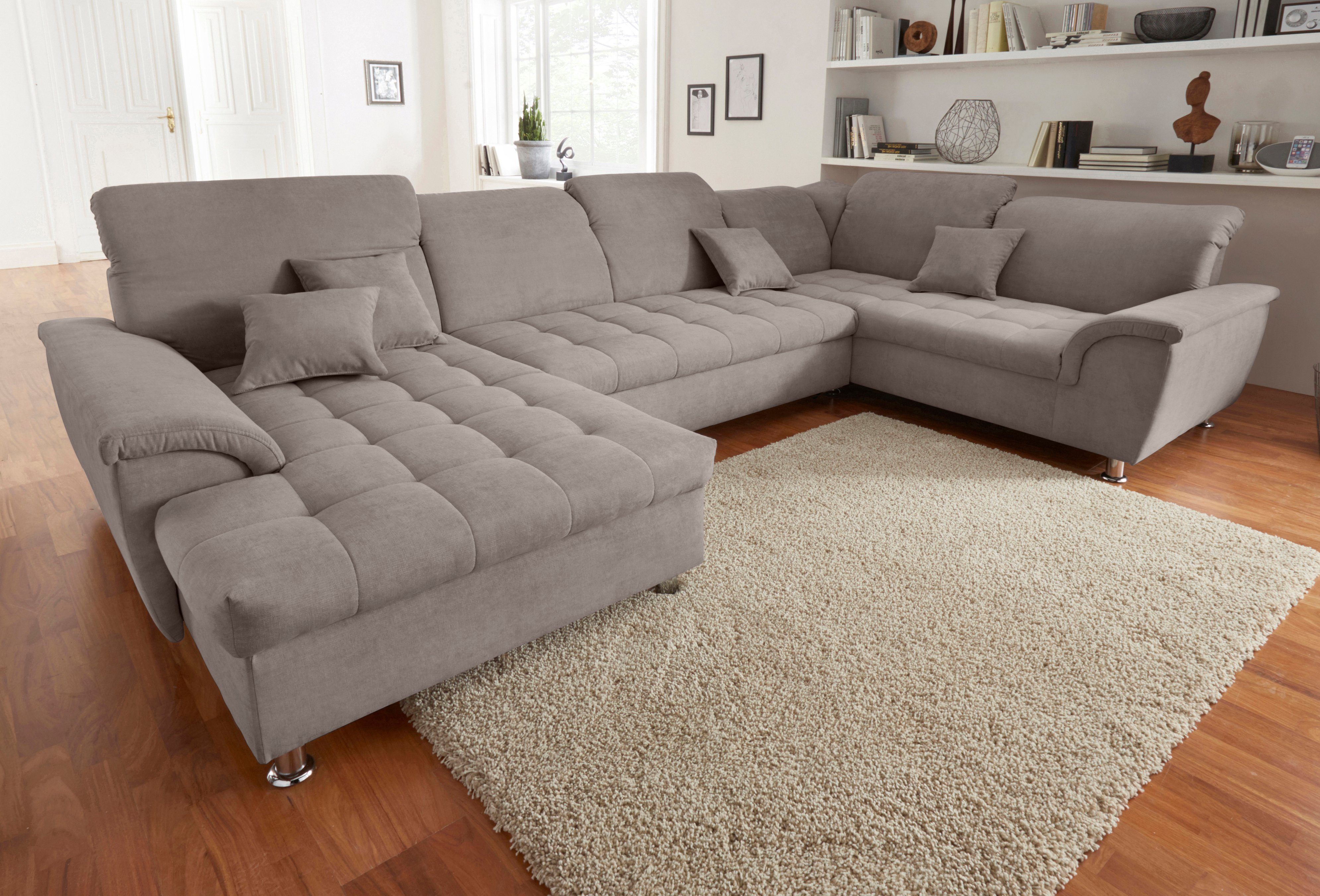 DOMO collection Zithoek Franzi optioneel met bedfunctie, bedkast & hoofdsteunverstelling