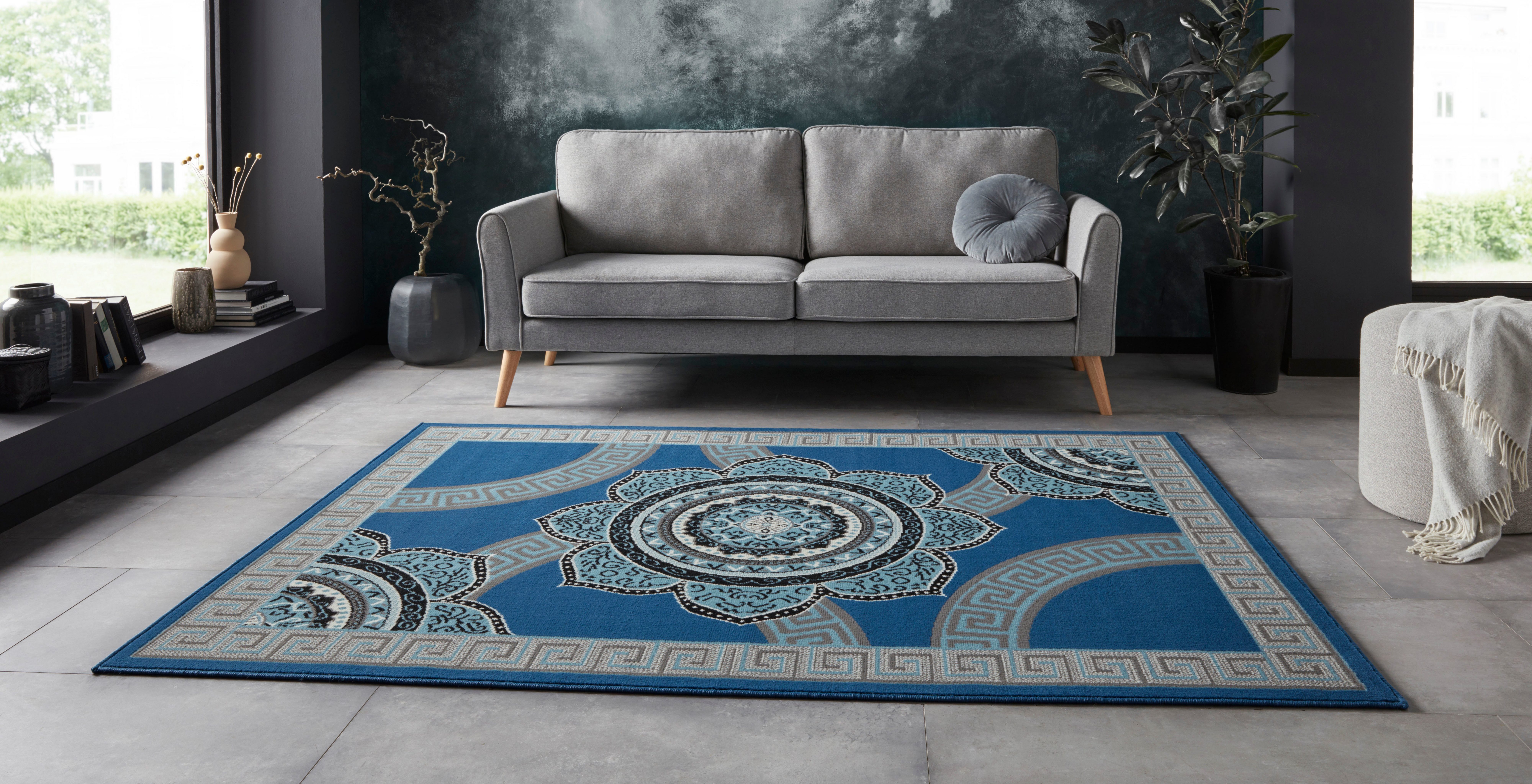 Home affaire Vloerkleed PIERS Korte pool, vintage-design, in bloemmotief, retrodesign, randdessin