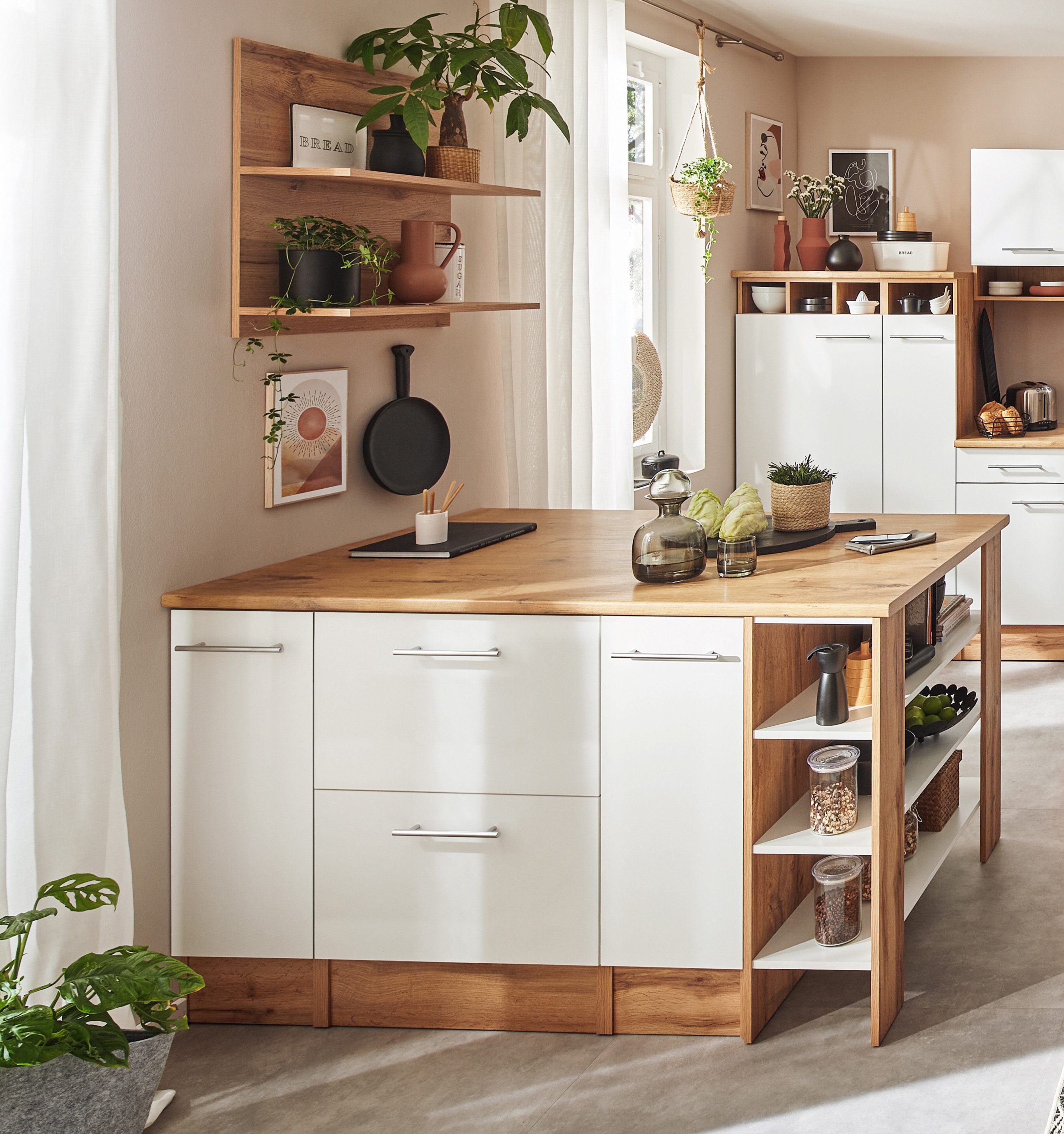 RESPEKTA Kookeiland HILDE Breedte 150 cm, incl. wandplank