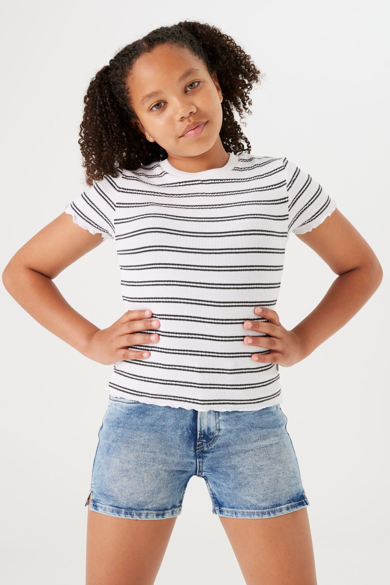 Garcia Short RIANNA met splitje bij de zoom meisjes shorts maat 128 blauw