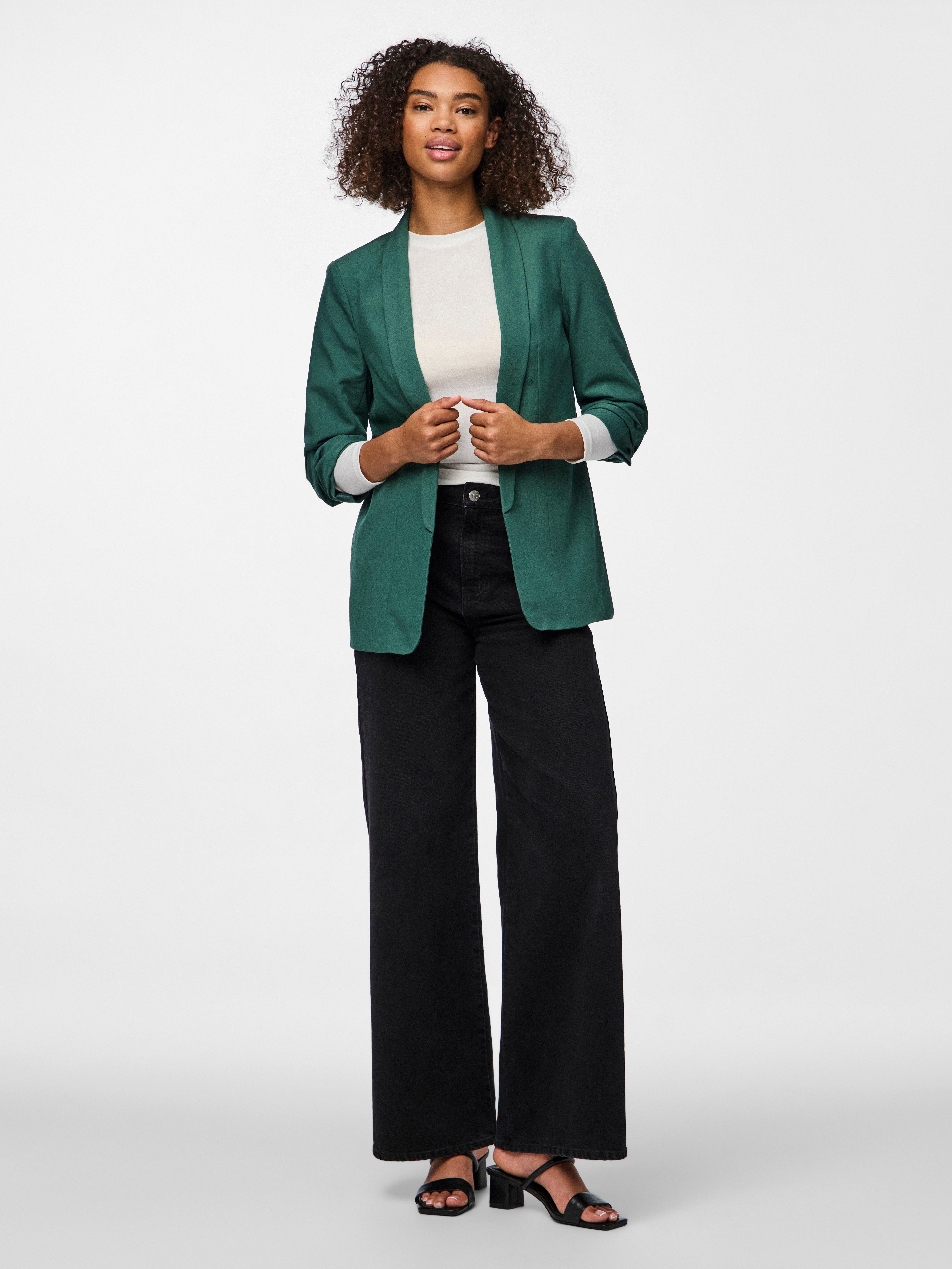 pieces Blouseblazer PCBOSELLA 3/4 BLAZER NOOS met plooidetail op de mouw